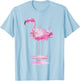 PINK FLAMINGO Watercolor Shirt | Bird Painter Gift T-Shirt - T-Shirt | Light Blue