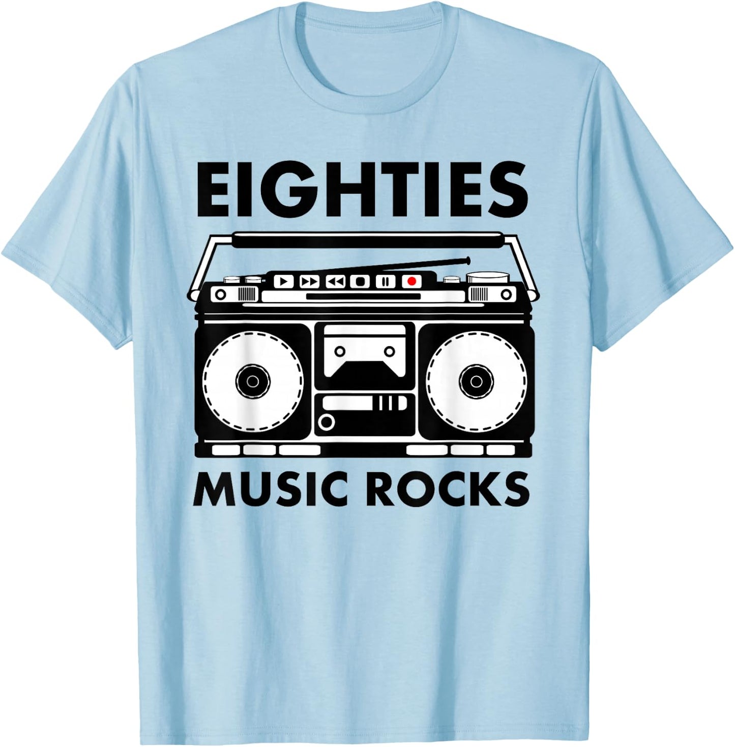 Eighties Music Rocks T-Shirt - T-Shirt | Light Blue