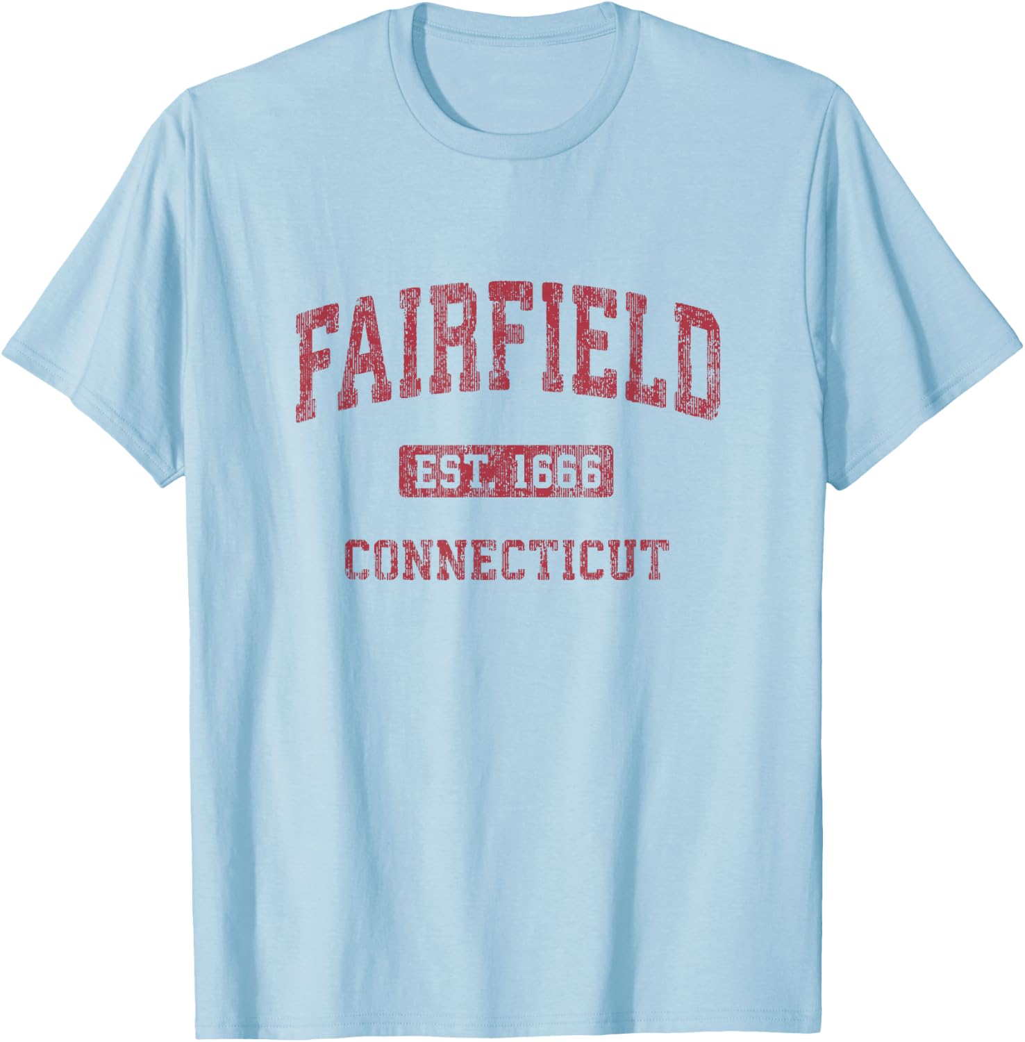 Fairfield Connecticut CT Vintage Athletic Sports Design T-Shirt - T-Shirt | Light Blue