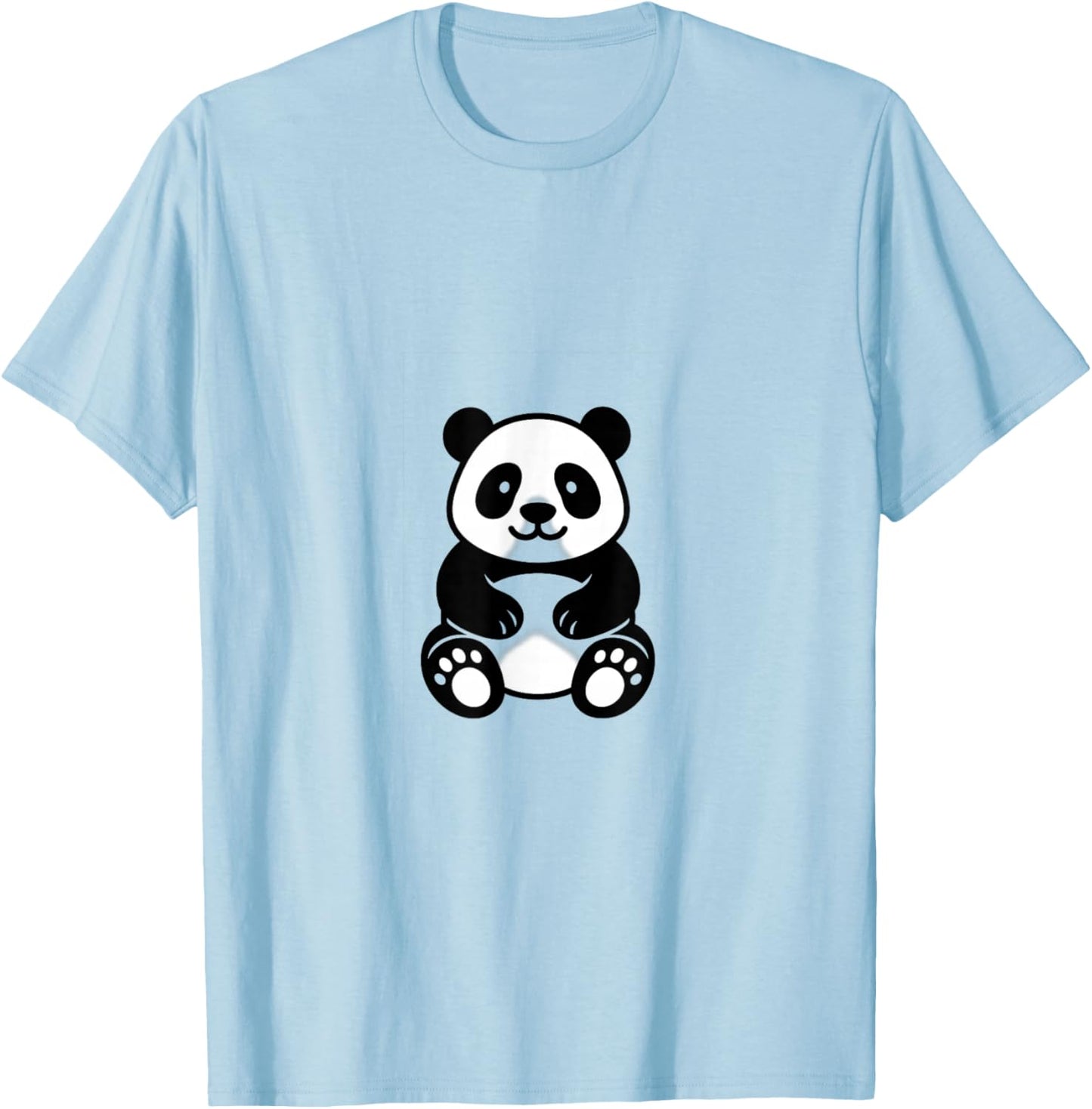 Cute Panda Minimalist Design T-Shirt - T-Shirt | Light Blue