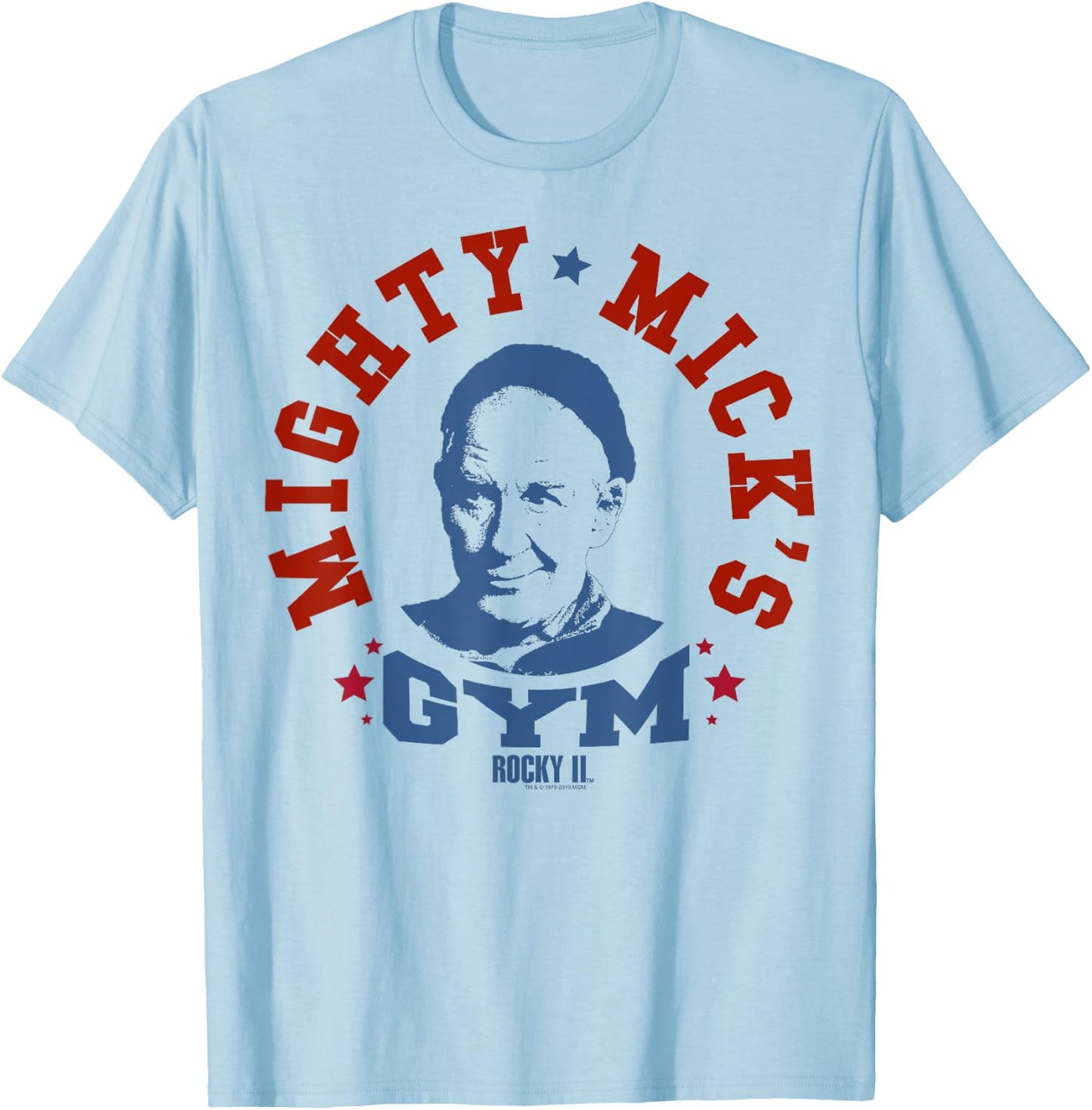 Rocky Mighty Mick's Gym Blue Hue Portrait Logo T-Shirt - T-Shirt | Light Blue