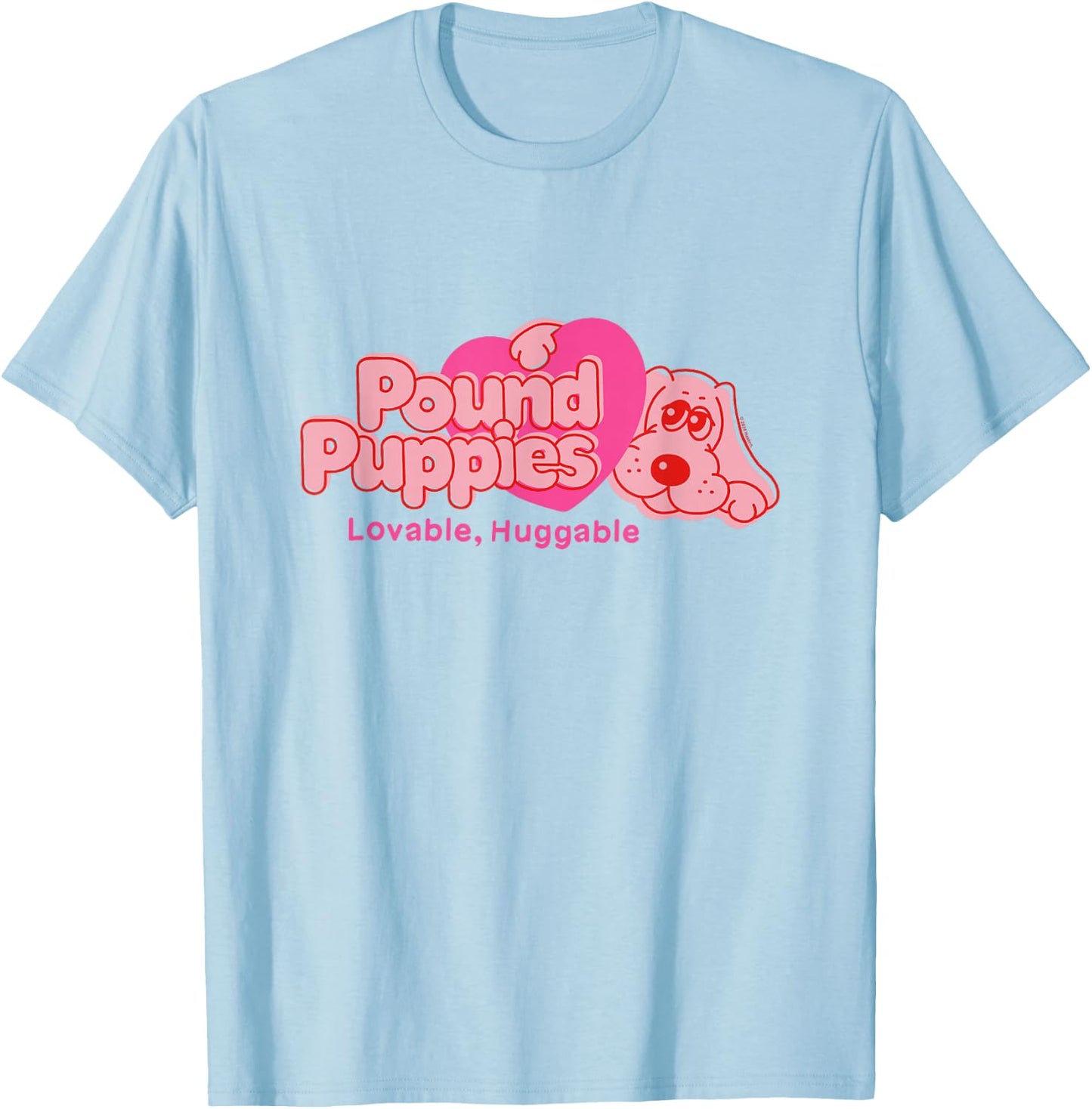Pound Puppies Valentine's Day Lovable Huggable Chest Logo T-Shirt - T-Shirt | Light Blue