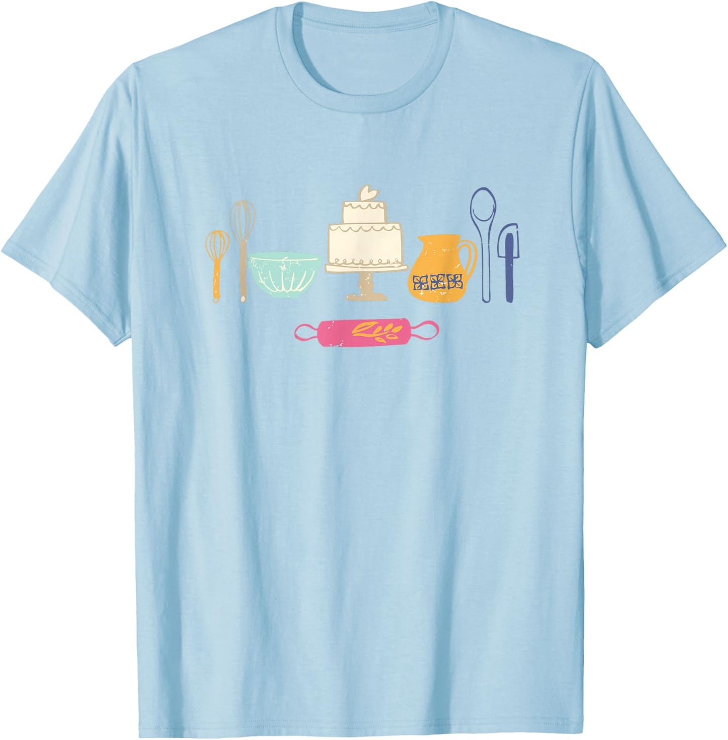 Love Baking Bakers Tools Fun Gift T Shirt, Lt T-Shirt - T-Shirt | Light Blue