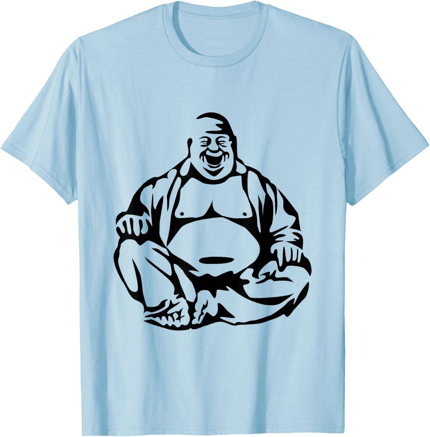 Laughing Buddha Fat Budai Buddhism T-Shirt - T-Shirt | Light Blue