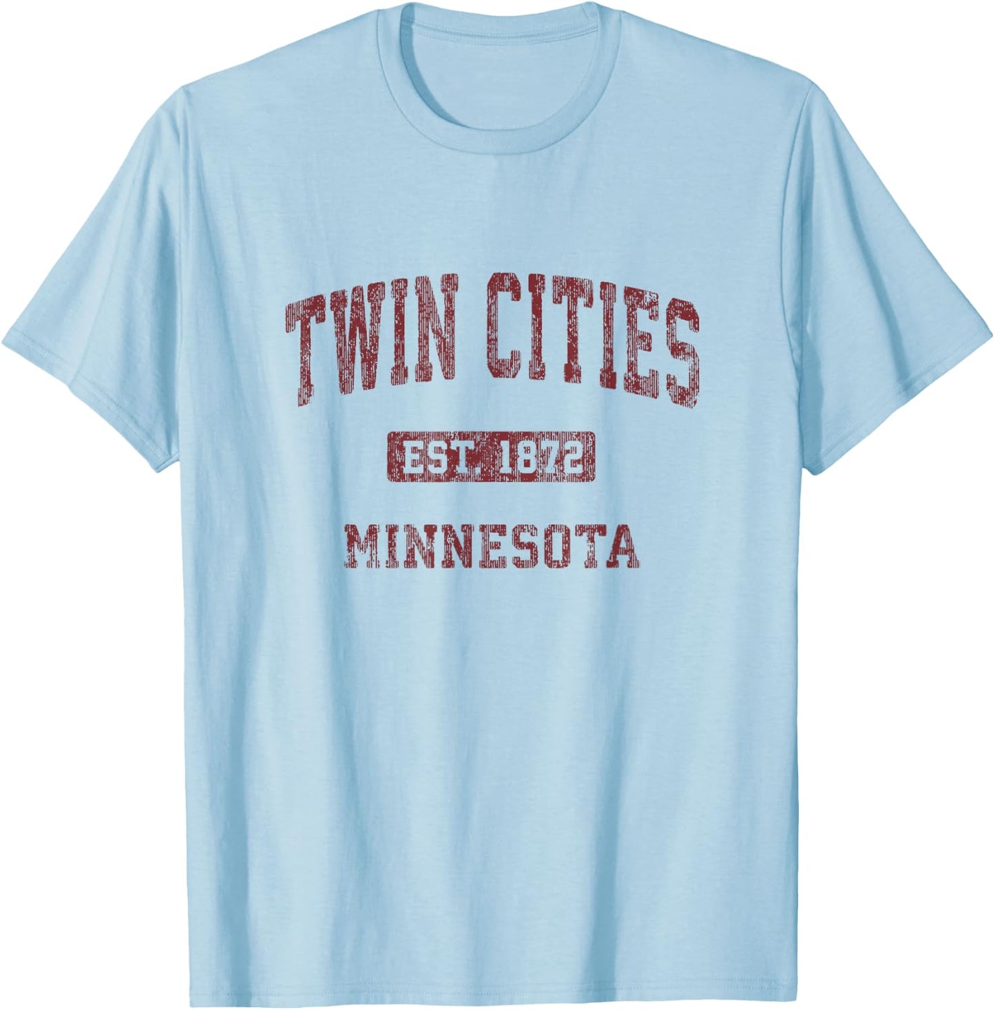 Twin Cities Minnesota MN Vintage Athletic Sports Design T-Shirt - T-Shirt | Light Blue