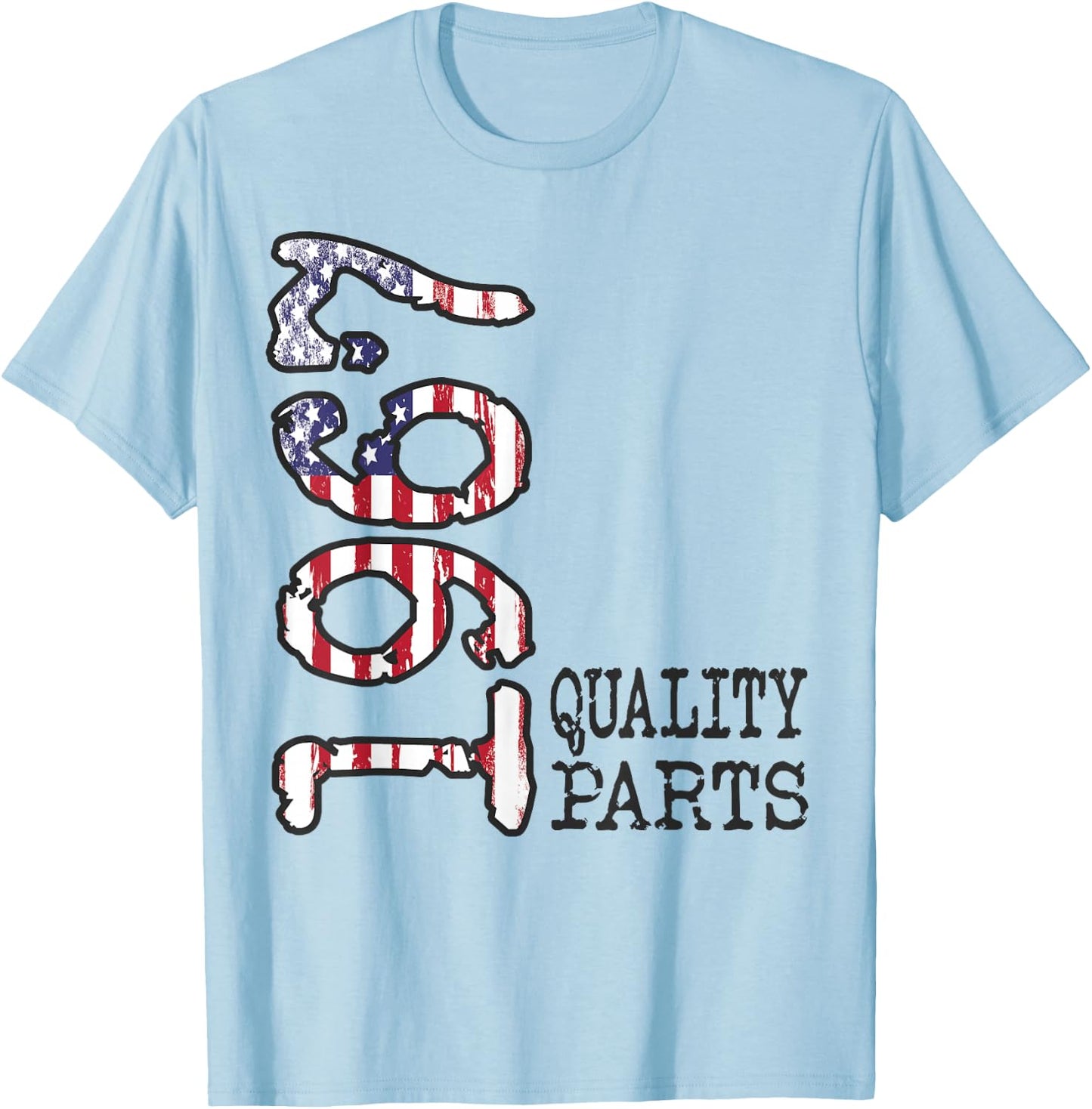1967 Quality Parts, Bold Vintage Flag 1967 Birthday Gift T-Shirt - T-Shirt | Light Blue