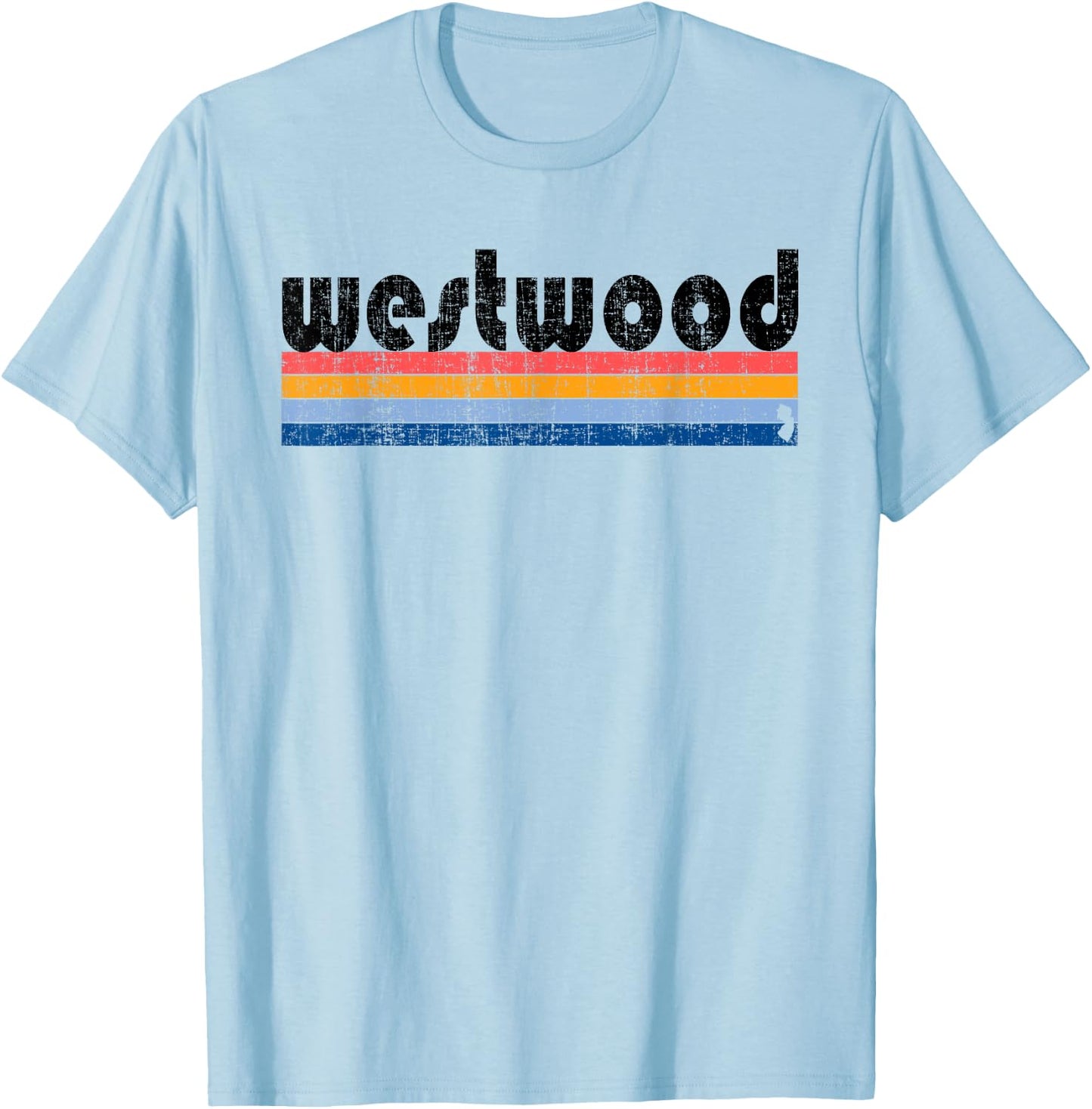Vintage 80s Style Westwood NJ T-Shirt - T-Shirt | Light Blue