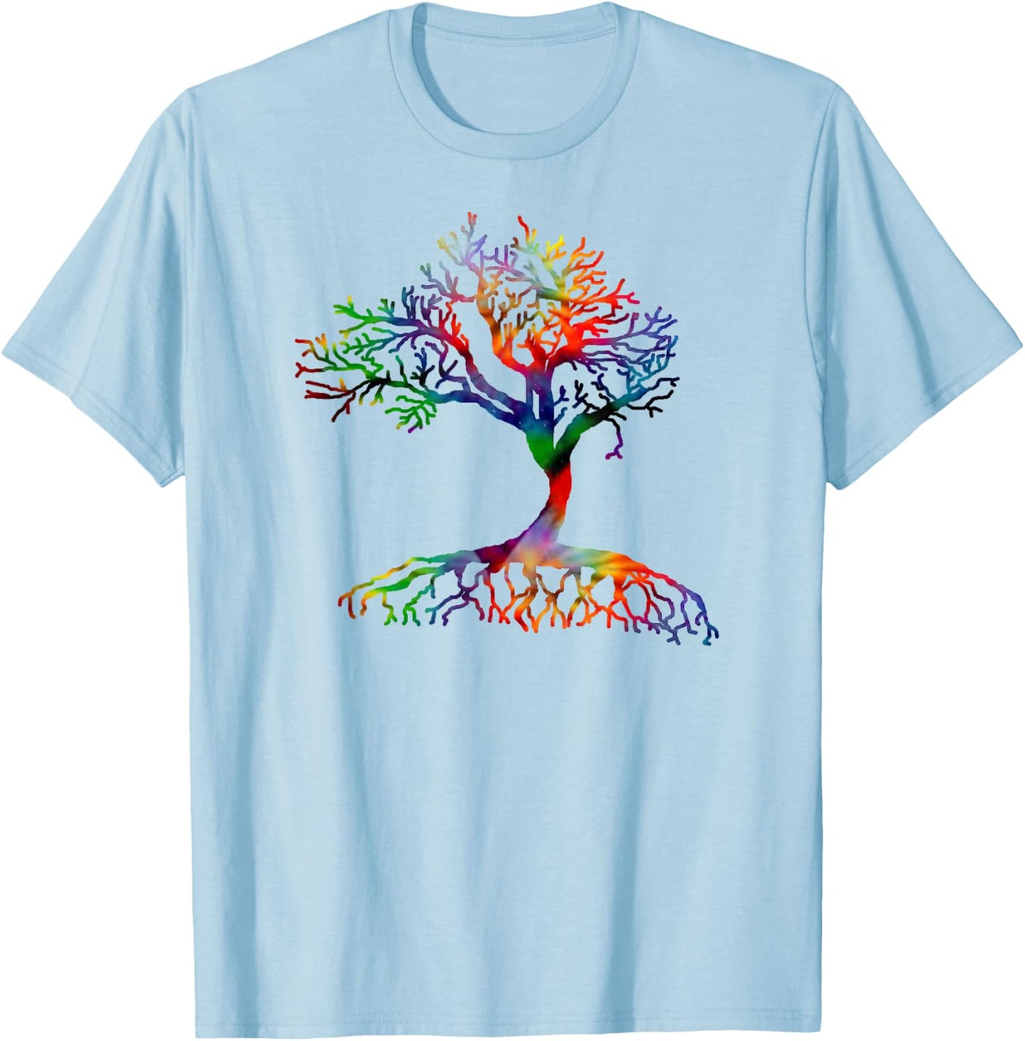 Tree Shirt Tie Dye Artist hand drawn tree of life T-Shirt - T-Shirt | Light Blue