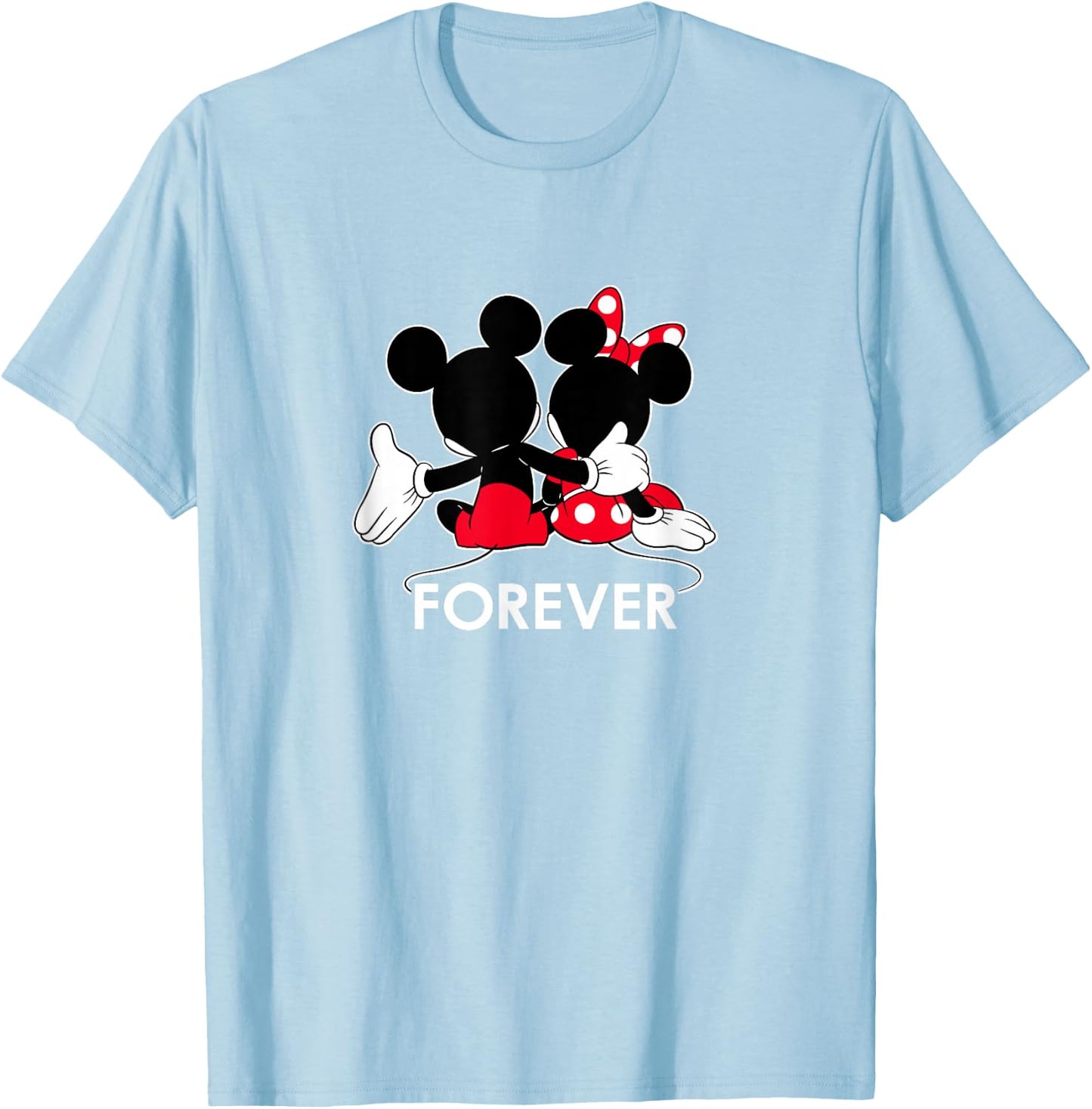 Disney Mickey and Minnie Mouse Silhouettes Forever Small T-Shirt - T-Shirt | Light Blue