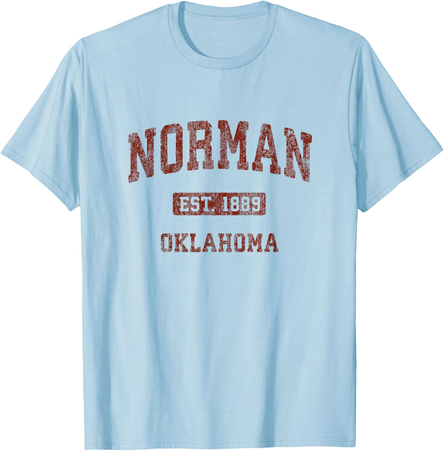 Norman Oklahoma OK Vintage Athletic Sports Design T-Shirt - T-Shirt | Light Blue