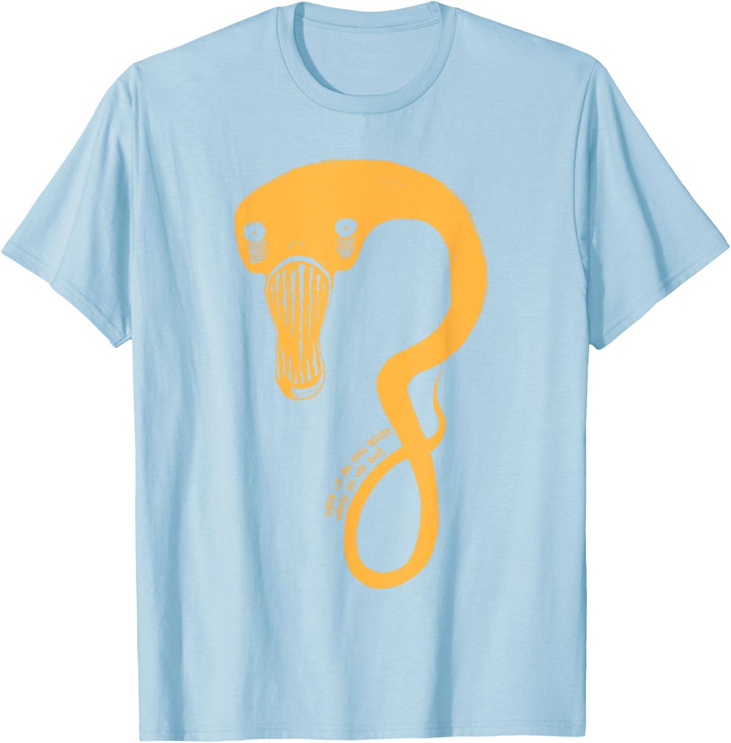 Billie Eilish Official Orange Monster T-Shirt - T-Shirt | Light Blue