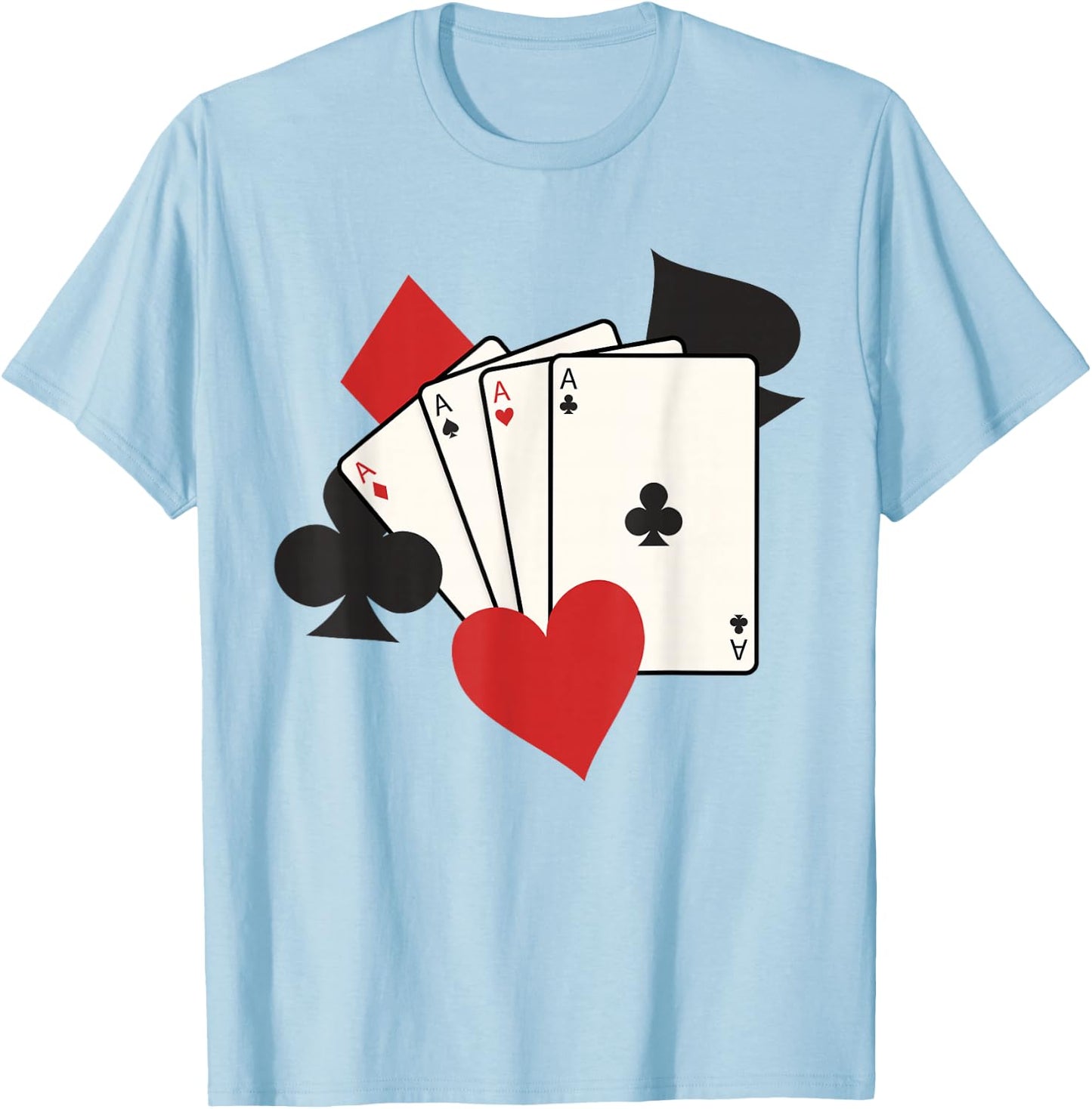 Aces Playing Cards T-Shirt - T-Shirt | Light Blue