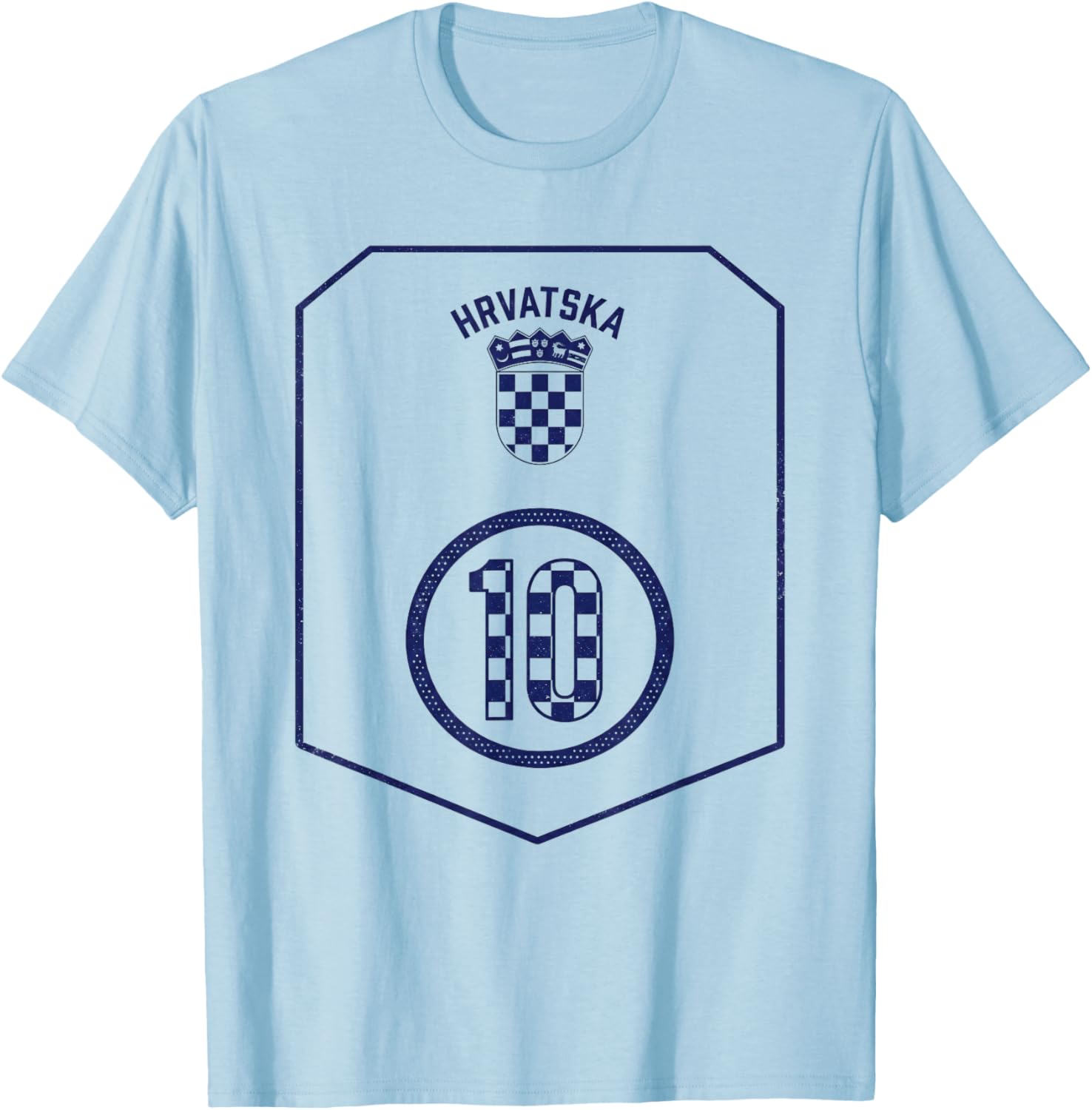 Croatia Hrvatska Flag Zagreb Croatian Jersey Retro T-Shirt - T-Shirt | Light Blue