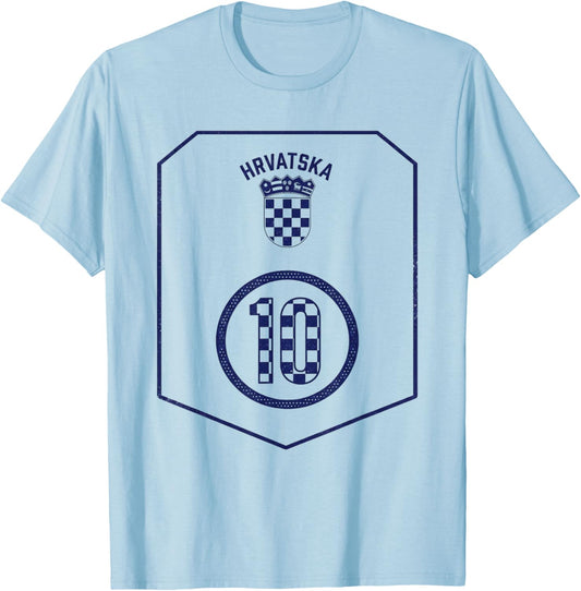 Croatia Hrvatska Flag Zagreb Croatian Jersey Retro T-Shirt - T-Shirt | Light Blue