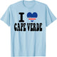 I Love Cape Verde Heart Flag Retro Travel Souvenir T-Shirt - T-Shirt | Light Blue