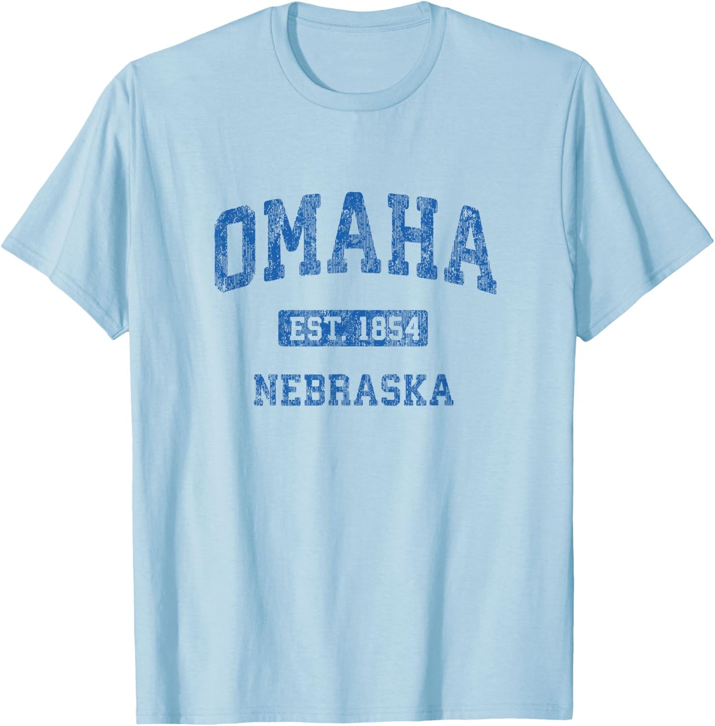 Omaha Nebraska NE Vintage Athletic Sports Design T-Shirt - T-Shirt | Light Blue