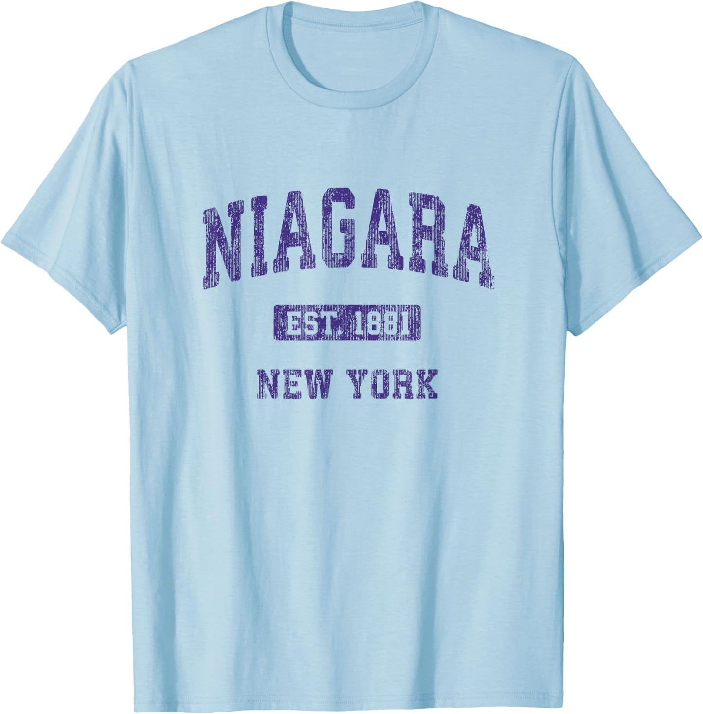 Niagara New York NY Vintage Athletic Sports Design T-Shirt - T-Shirt | Light Blue