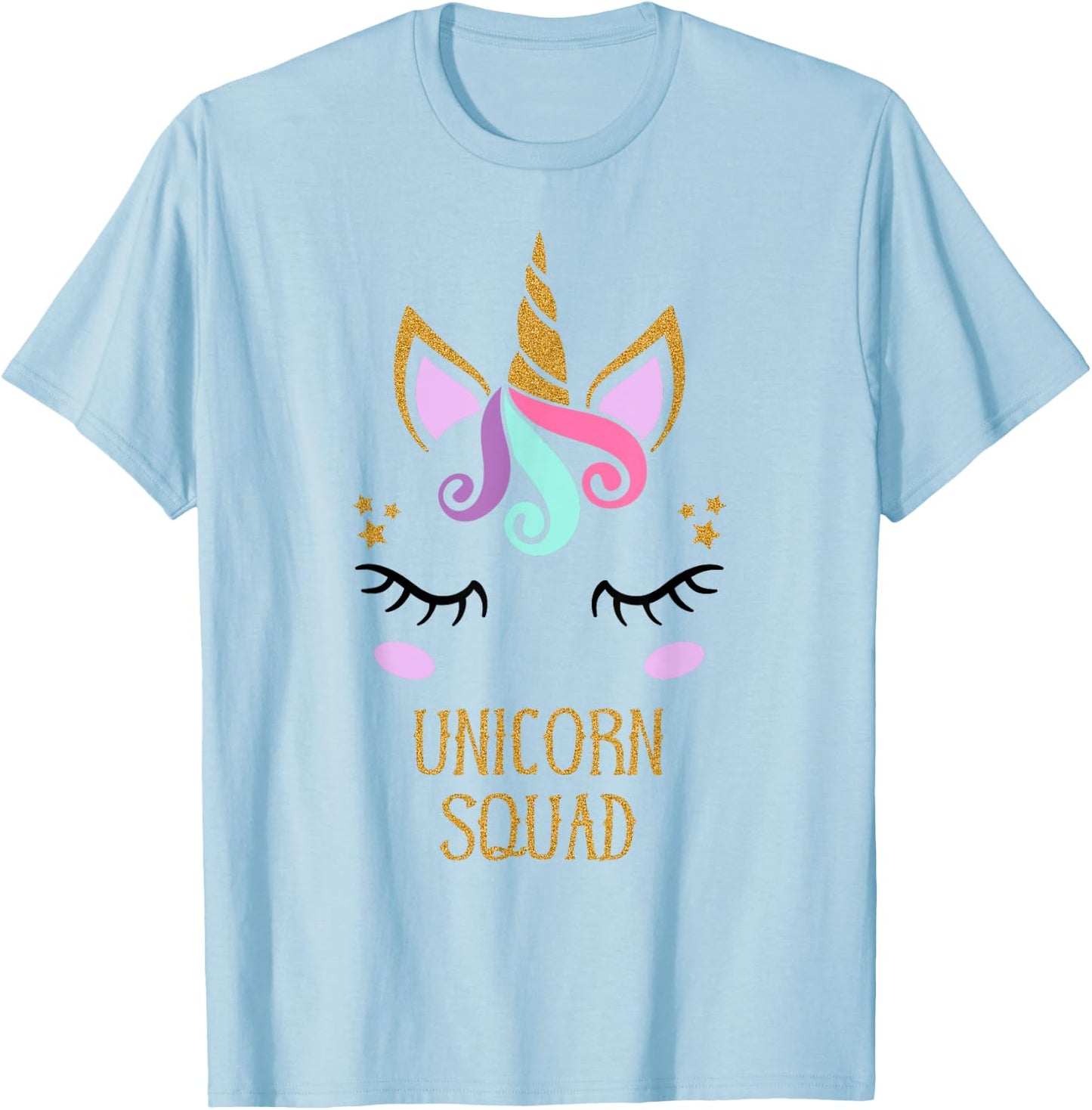 Cute Unicorn Squad , Birthday Gift, Baby Shower Party T-Shirt - T-Shirt | Light Blue