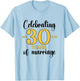 30 Years Of Marriage Est. 1995 2025 30th Wedding Anniversary T-Shirt - T-Shirt | Light Blue