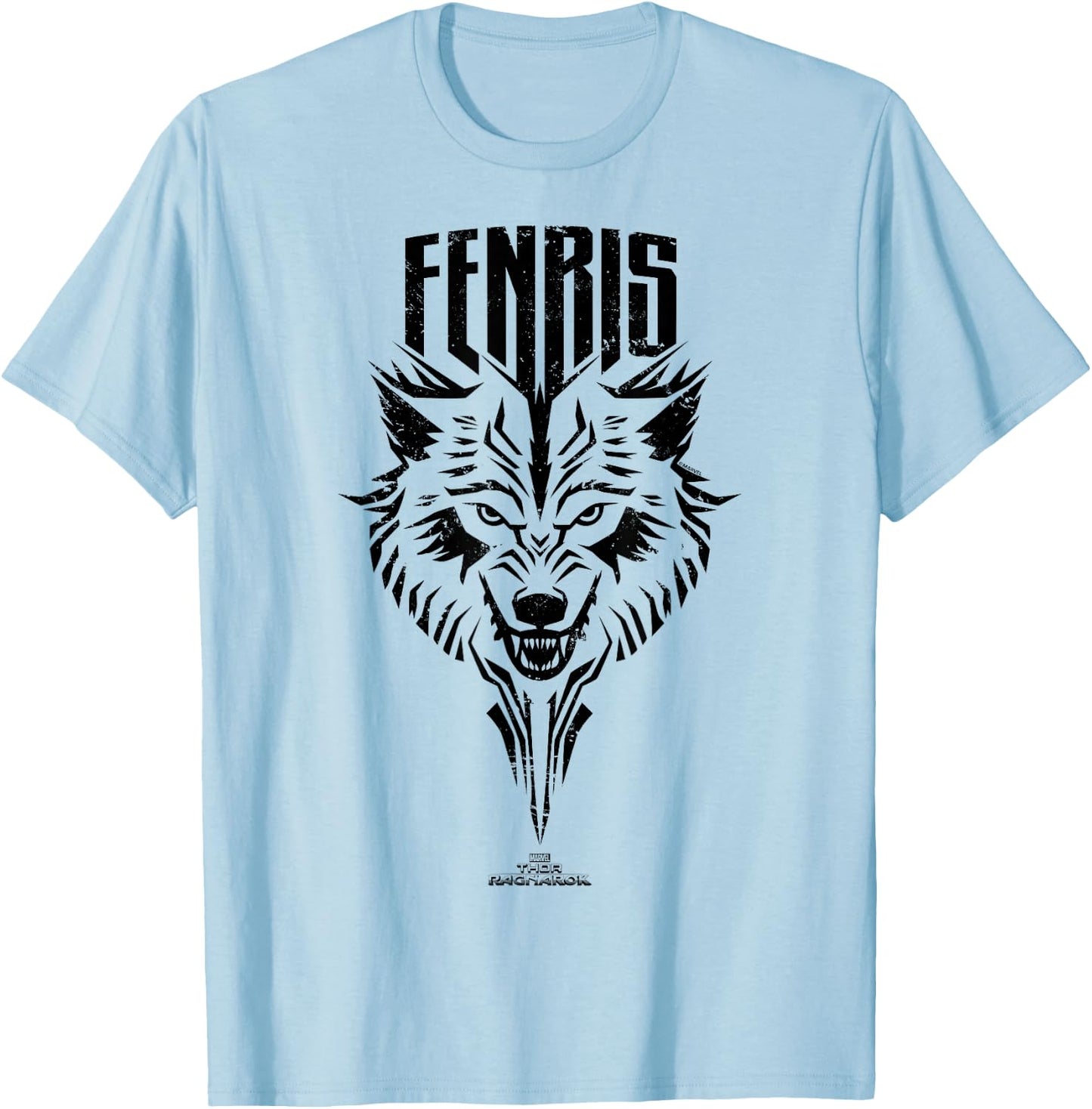 Marvel Thor Ragnarok Fenris The Wolf Stamped T-Shirt - T-Shirt | Light Blue