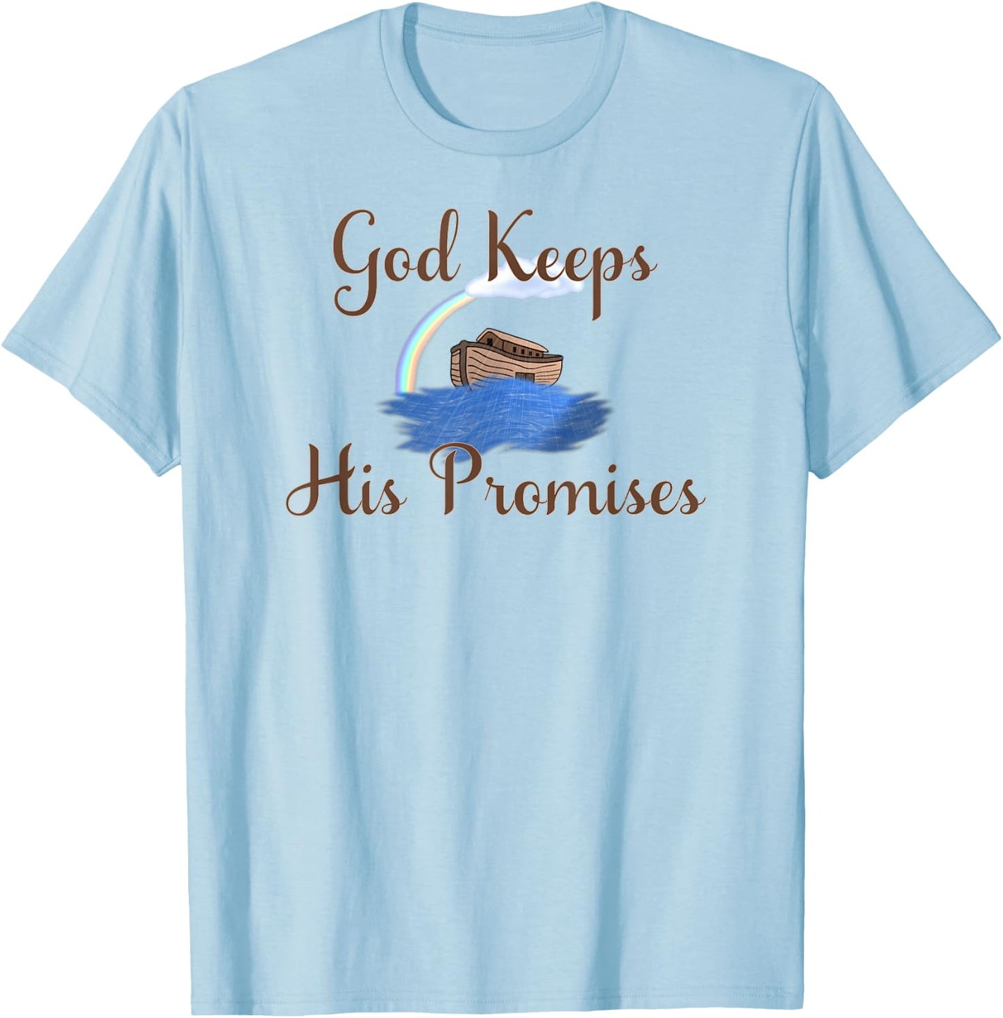 Noahs Ark God Keeps His Promises Christian T-Shirt - T-Shirt | Light Blue