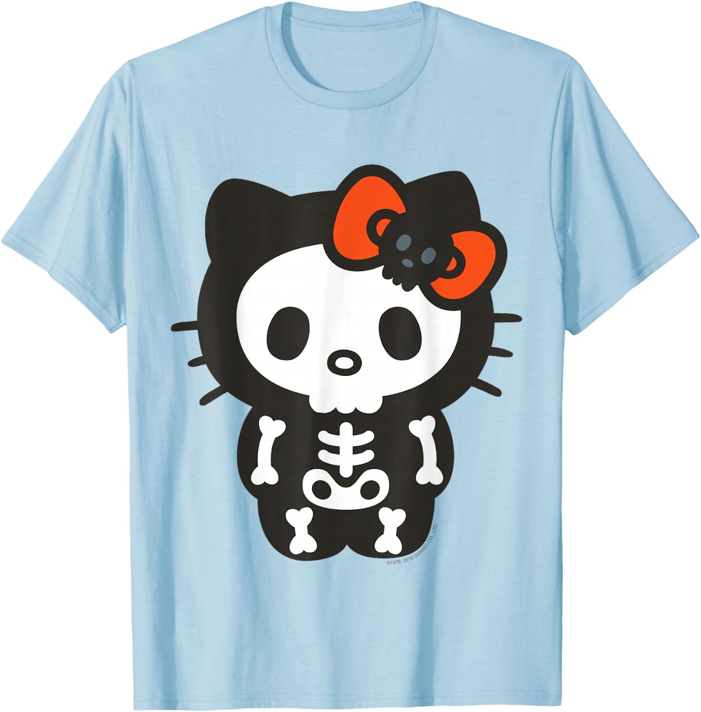 Hello Kitty Skeleton Halloween Shirt T-Shirt - T-Shirt | Light Blue