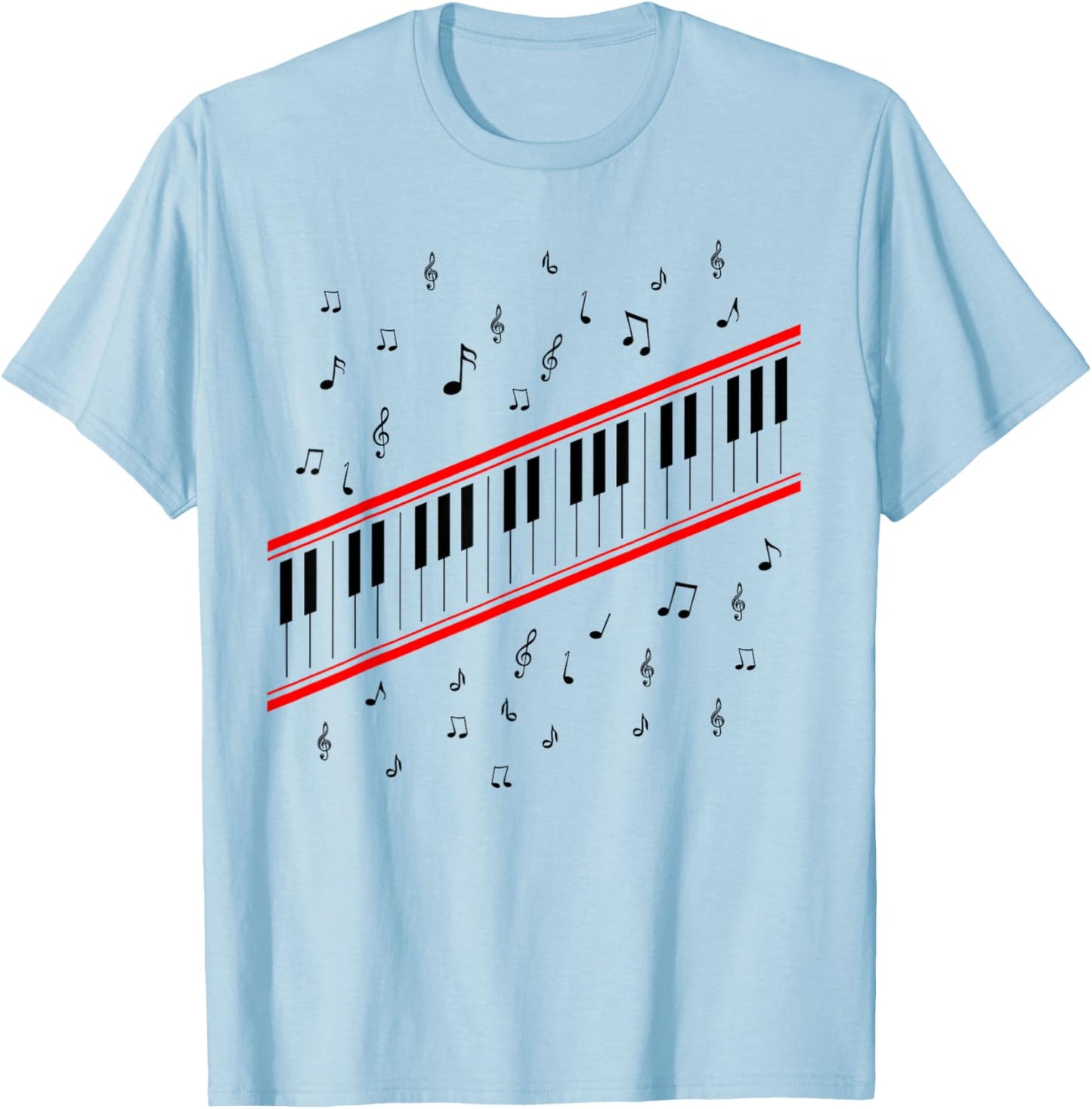 Piano Keys Lover Beat It Pianist 1980s Dance Costume Music T-Shirt - T-Shirt | Light Blue