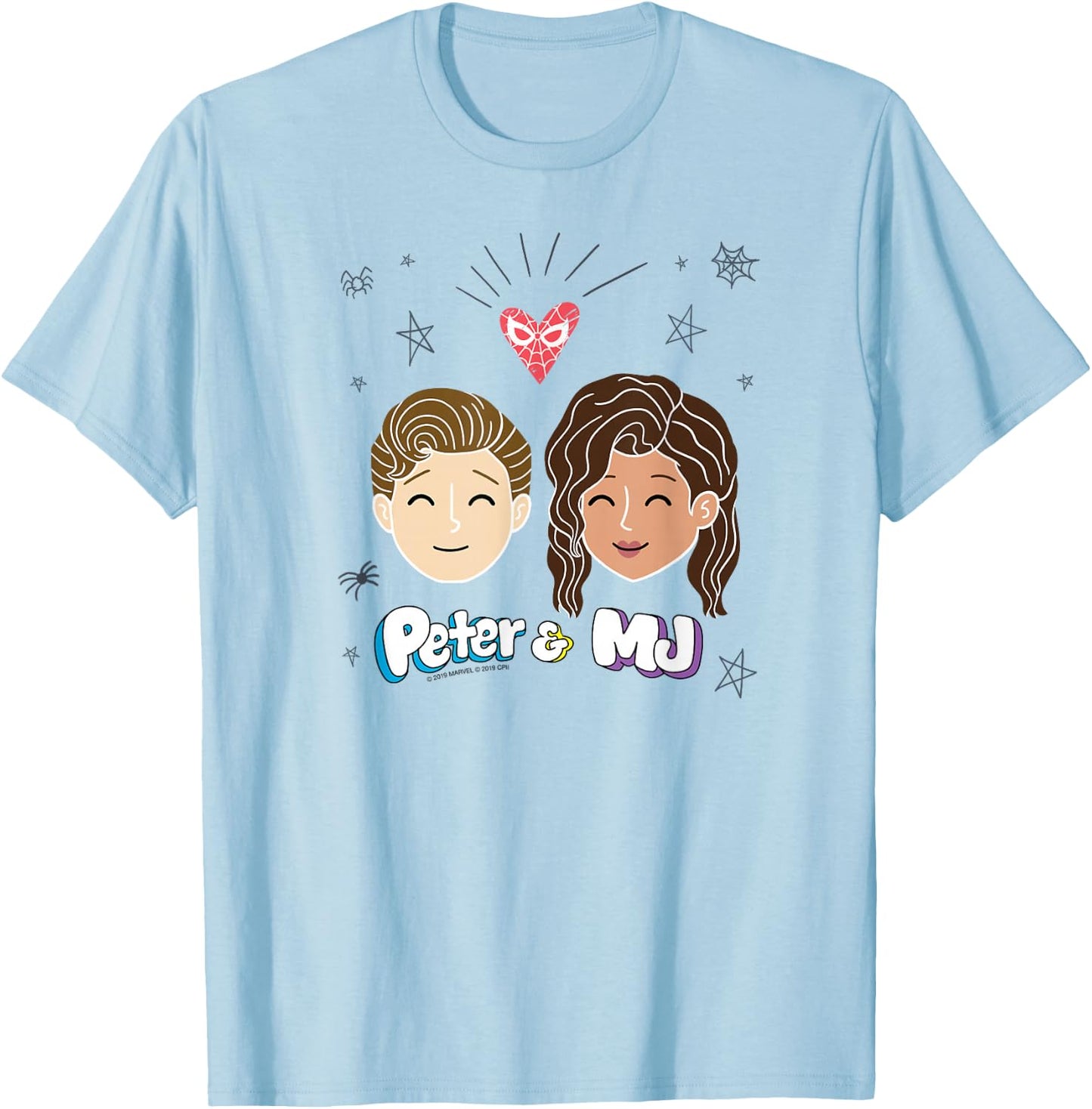Marvel Spider-Man Far From Home Peter & MJ Love T-Shirt - T-Shirt | Light Blue