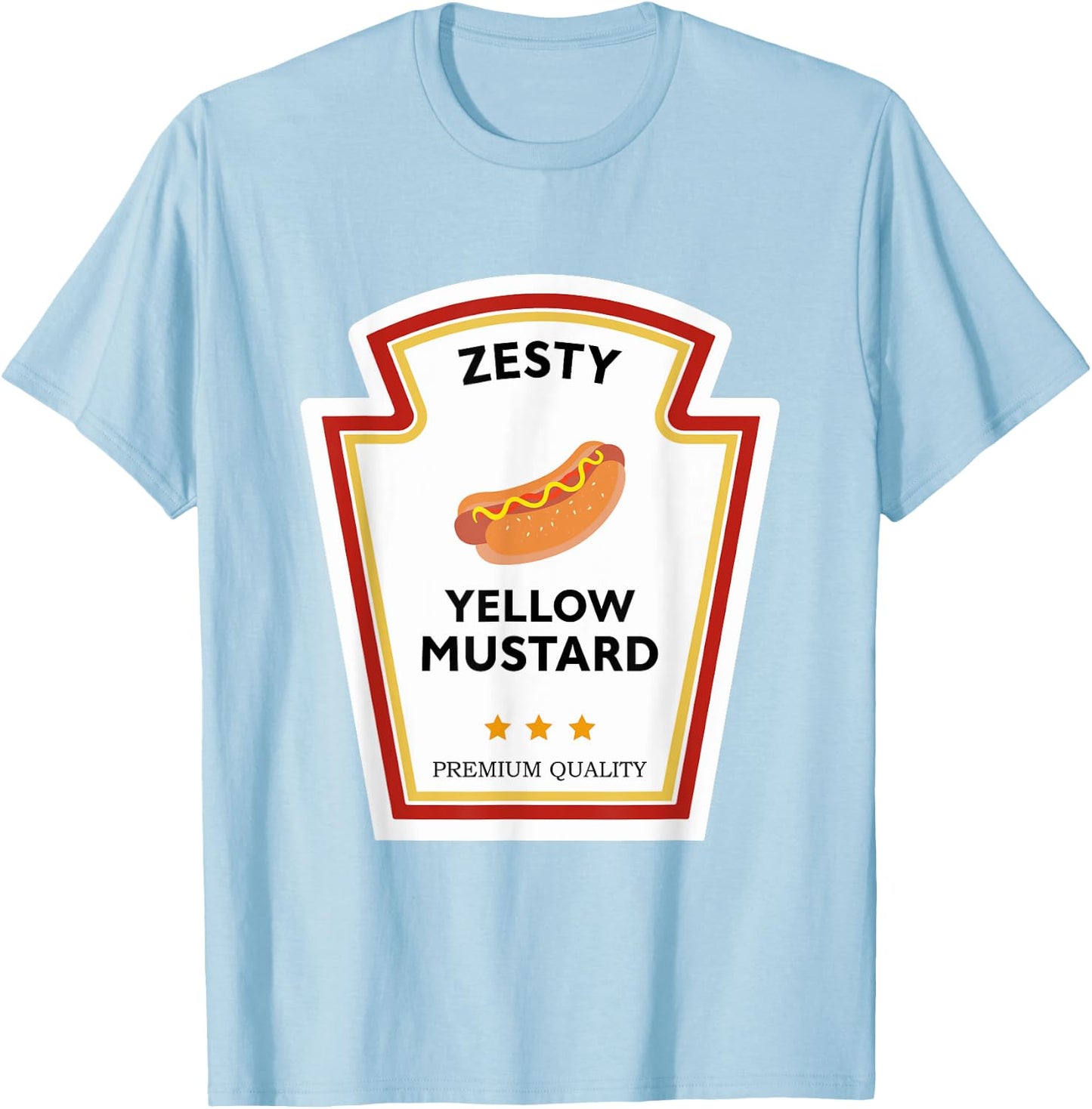 Zesty Yellow Mustard Condiment Group Costume T-Shirt - T-Shirt | Light Blue