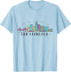 San Francisco Skyline Golden Gate Bridge USA California T-Shirt - T-Shirt | Light Blue