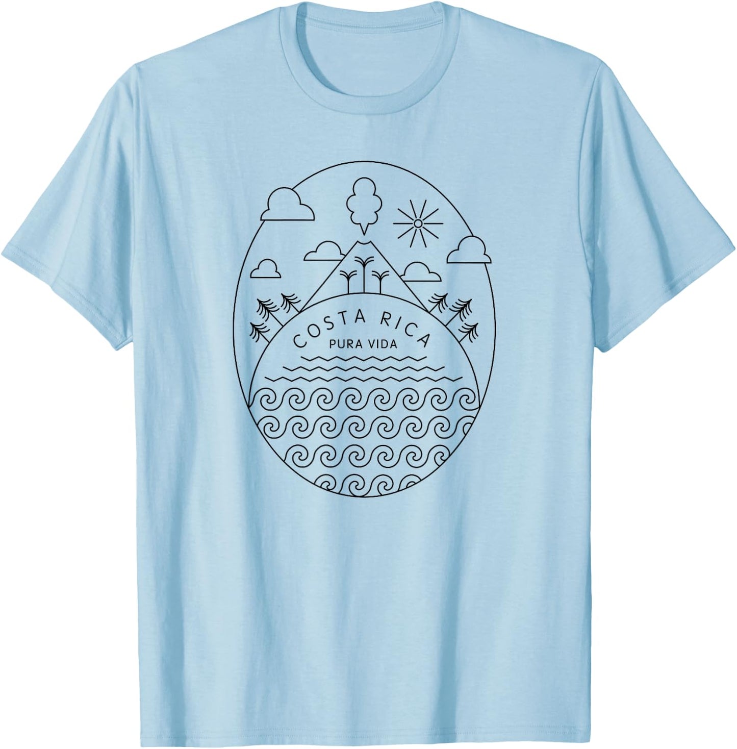 Pura Vida Shirt | Costa Rica Clothing T-Shirt - T-Shirt | Light Blue