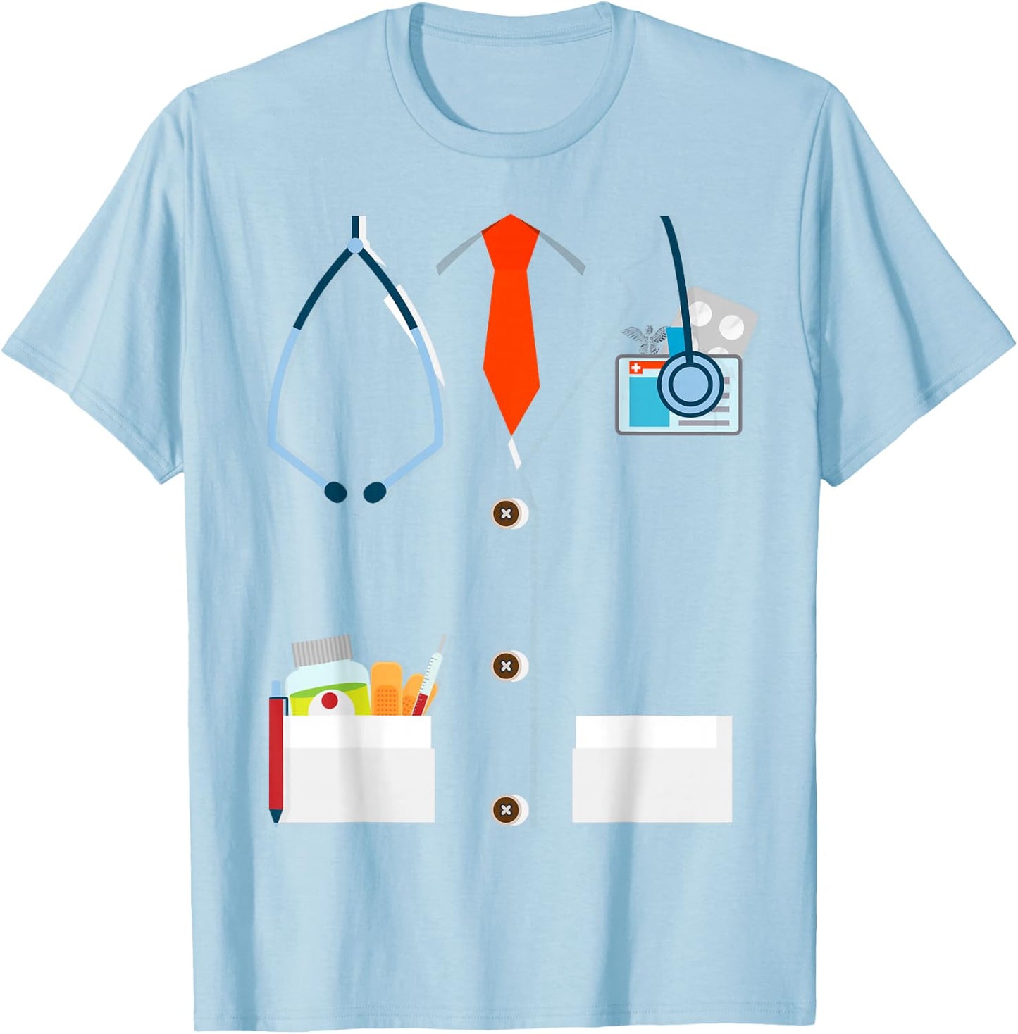 Doctor White Lab Coat Funny Halloween Costume Women T-Shirt - T-Shirt | Light Blue