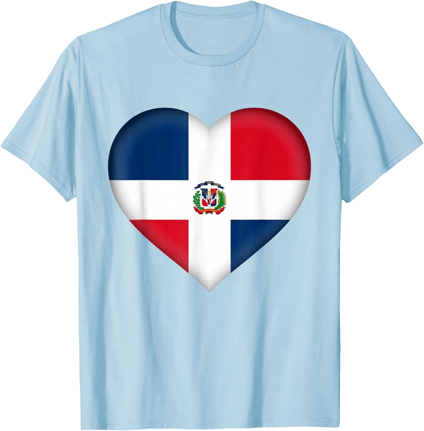 I Love Dominican Republic Shirt Dominican Flag Heart Outfit T-Shirt - T-Shirt | Light Blue