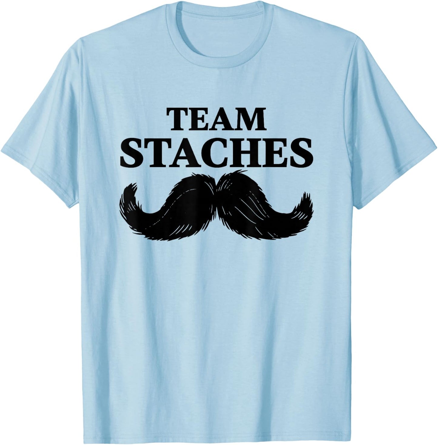 Team Moustaches Boys Gender Reveal Party T-Shirt - T-Shirt | Light Blue