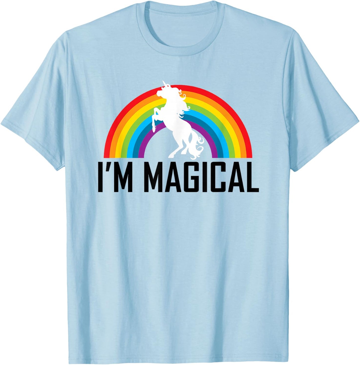 Unicorn I'm Magical Rainbow T Shirt for Girl Women Kids Gift T-Shirt - T-Shirt | Light Blue