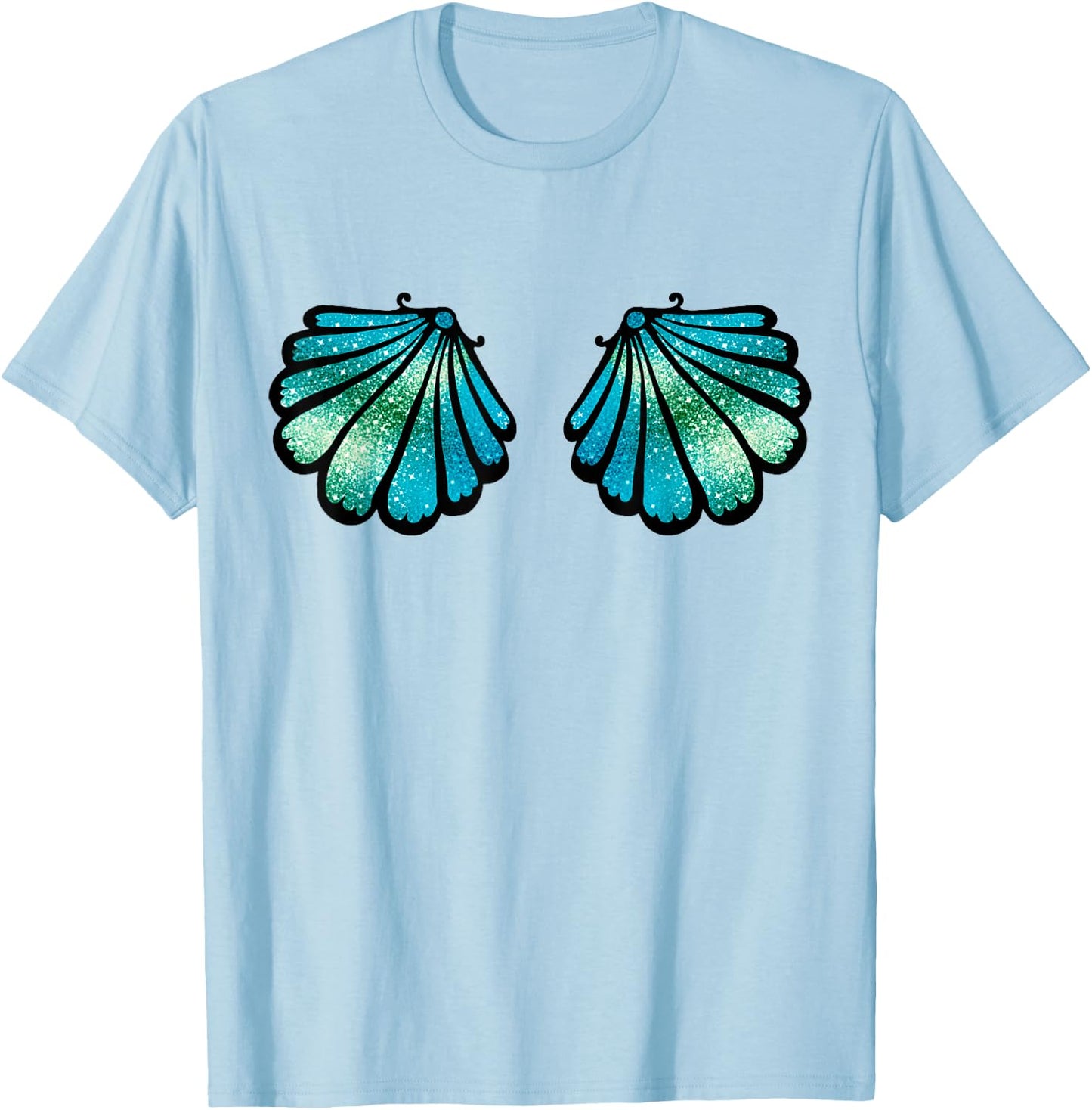 Mermaid, Seashell, Sea, Shell, Bikini, Carnival, Halloween T-Shirt - T-Shirt | Light Blue