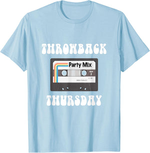 Throwback Thursday with Party Mix Cassette T-Shirt - T-Shirt | Light Blue