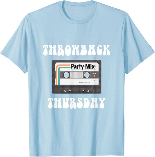 Throwback Thursday with Party Mix Cassette T-Shirt - T-Shirt | Light Blue