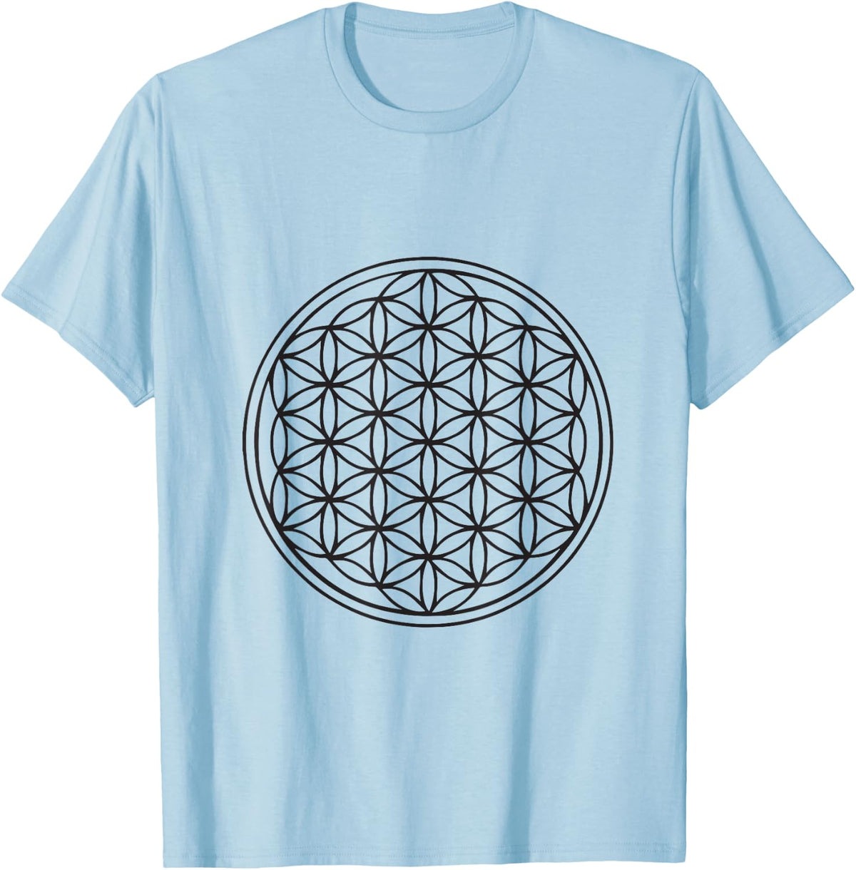 Classic Flower of Life Sacred Geometry Yoga New Age T-Shirt - T-Shirt | Light Blue