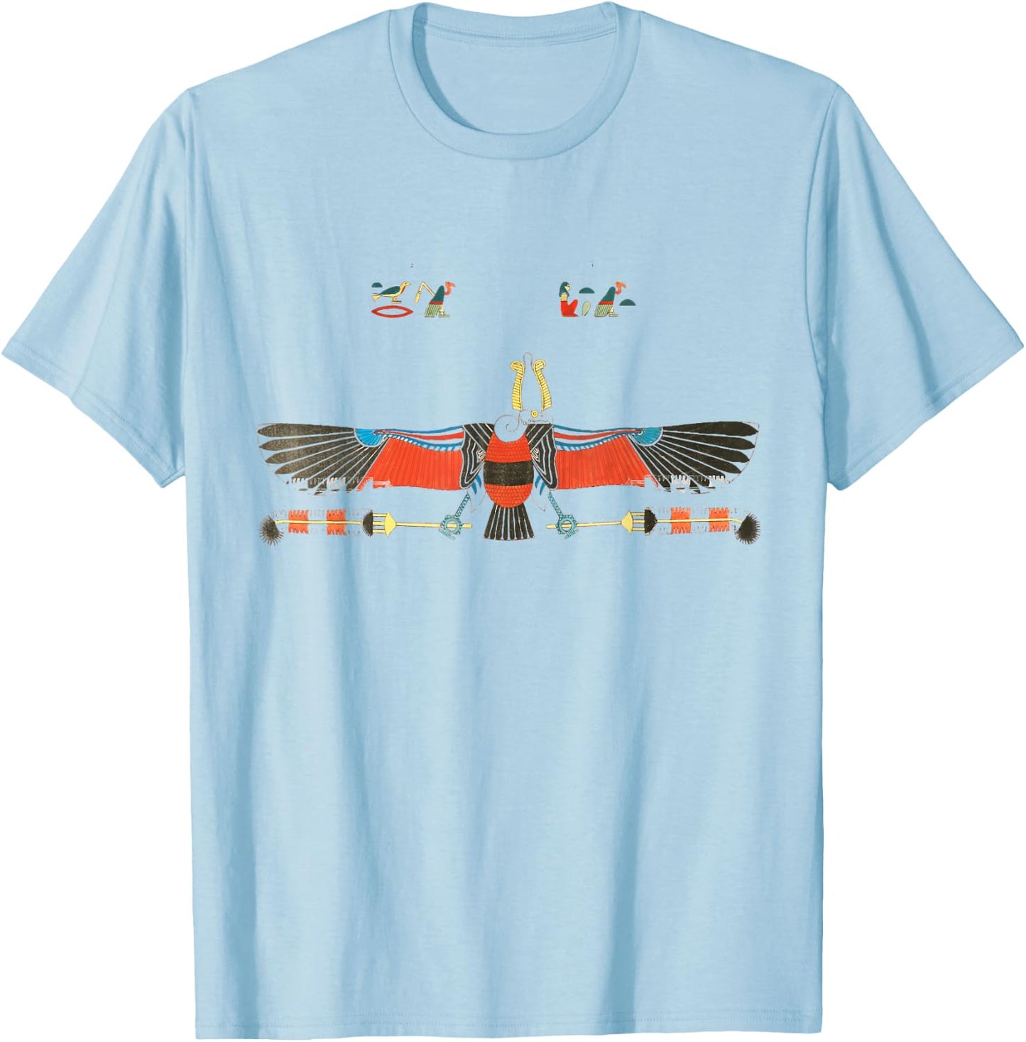 The Vulture emblem of Neith Egyptian hieroglyph hieroglyphic T-Shirt - T-Shirt | Light Blue