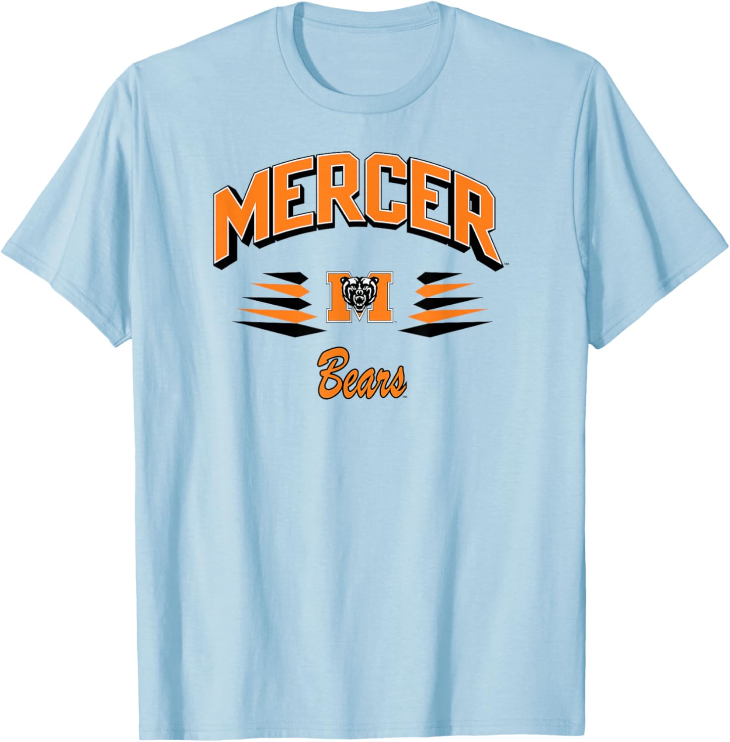 Mercer Bears Retro Diamond Gray Officially Licensed T-Shirt - T-Shirt | Light Blue