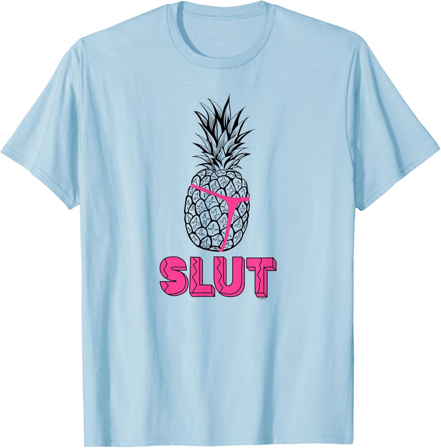 NBC Brooklyn Nine-Nine Captain Holt Pineapple Slut , Yellow, , Short Sleeve, , Size S T-Shirt - T-Shirt | Light Blue