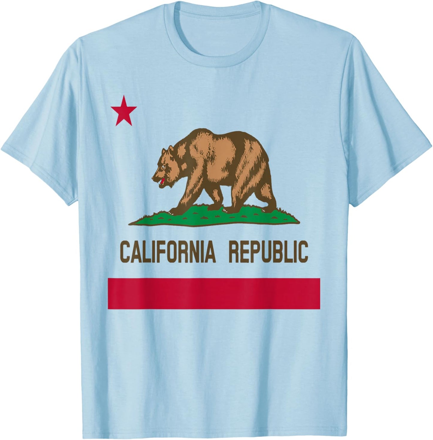 California Republic State Flag 1846 Vintage T Shirt T-Shirt - T-Shirt | Light Blue