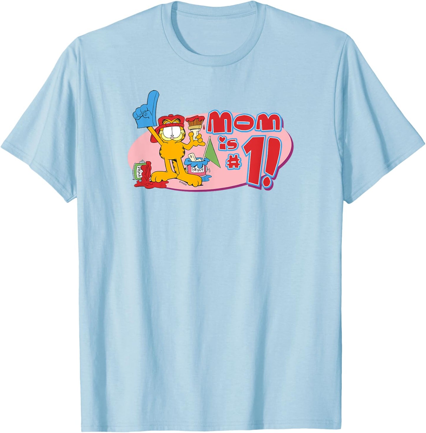 Garfield Mom Number One T-Shirt - T-Shirt | Light Blue