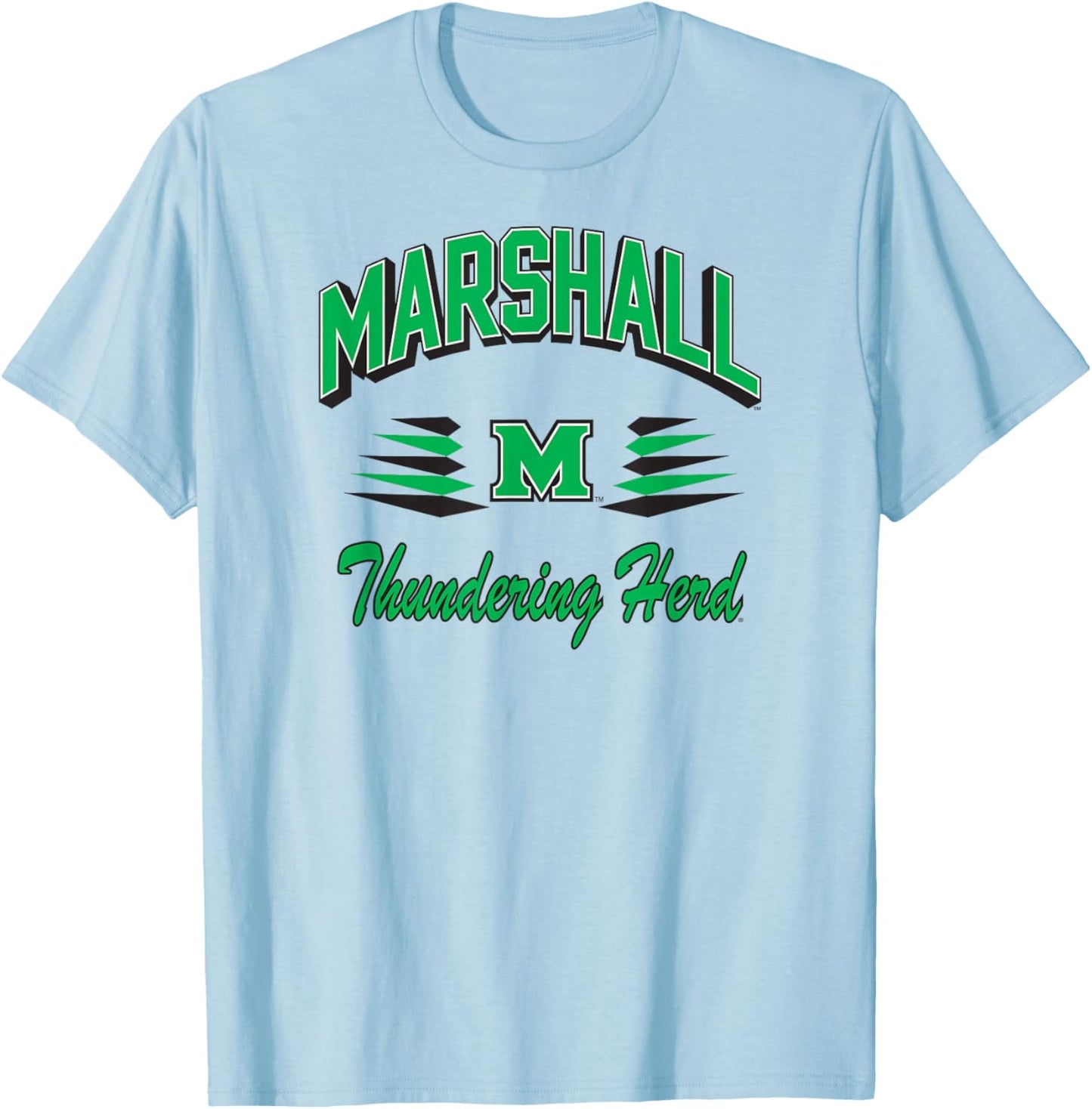 Marshall Thundering Herd Retro Diamond Gray T-Shirt - T-Shirt | Light Blue