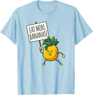 Egoteest: Eat More Bananas - Cartoon - Comic T-Shirt - T-Shirt | Light Blue