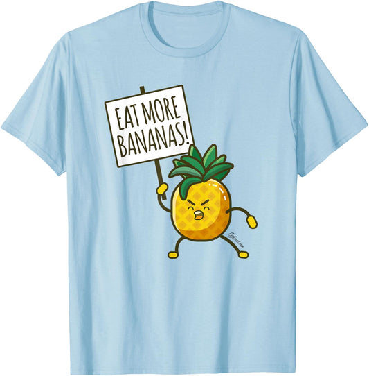 Egoteest: Eat More Bananas - Cartoon - Comic T-Shirt - T-Shirt | Light Blue