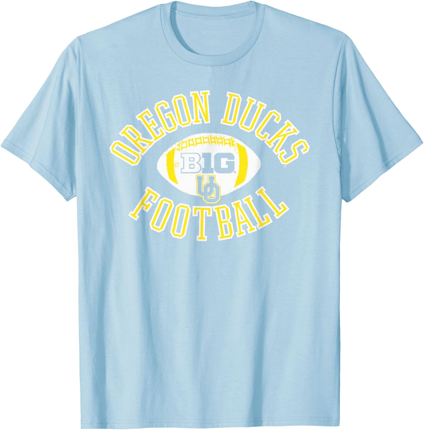 Oregon Ducks Big 10 Football Huddle Green T-Shirt - T-Shirt | Light Blue
