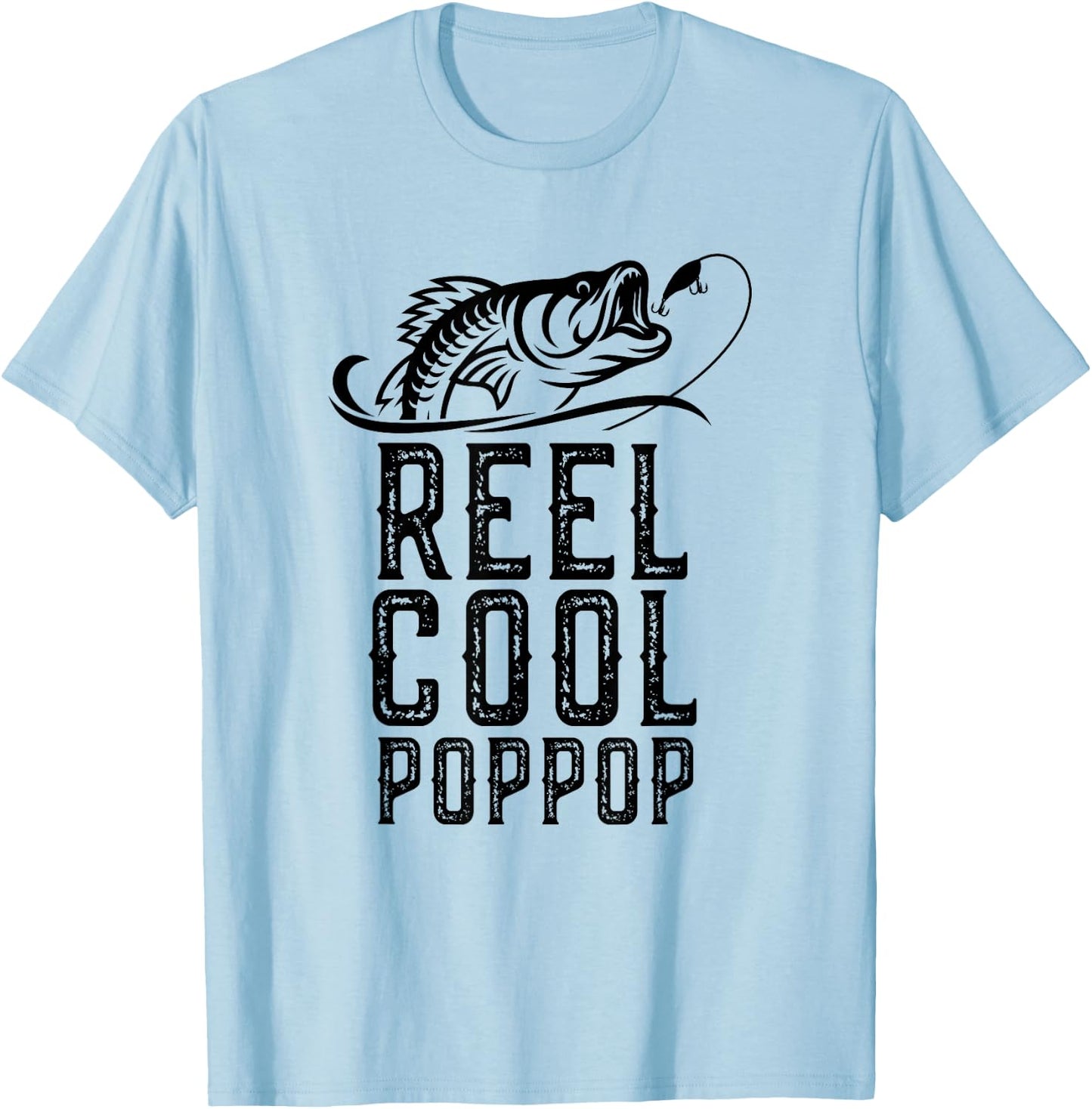 Reel Cool Pop-Pop Fishing Fisherman Grandpa Retro Poppop T-Shirt - T-Shirt | Light Blue