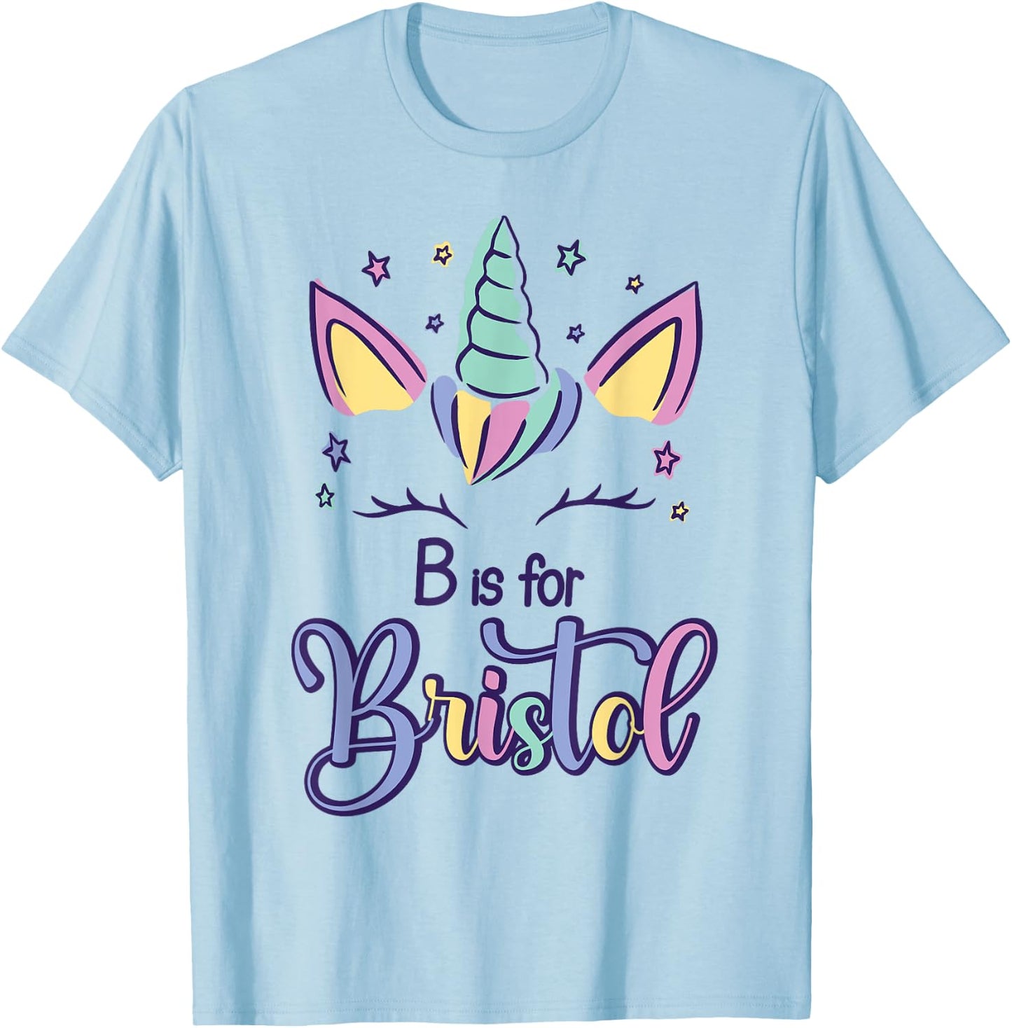First Name Bristol Personalized B Is For Bristol T-Shirt - T-Shirt | Light Blue